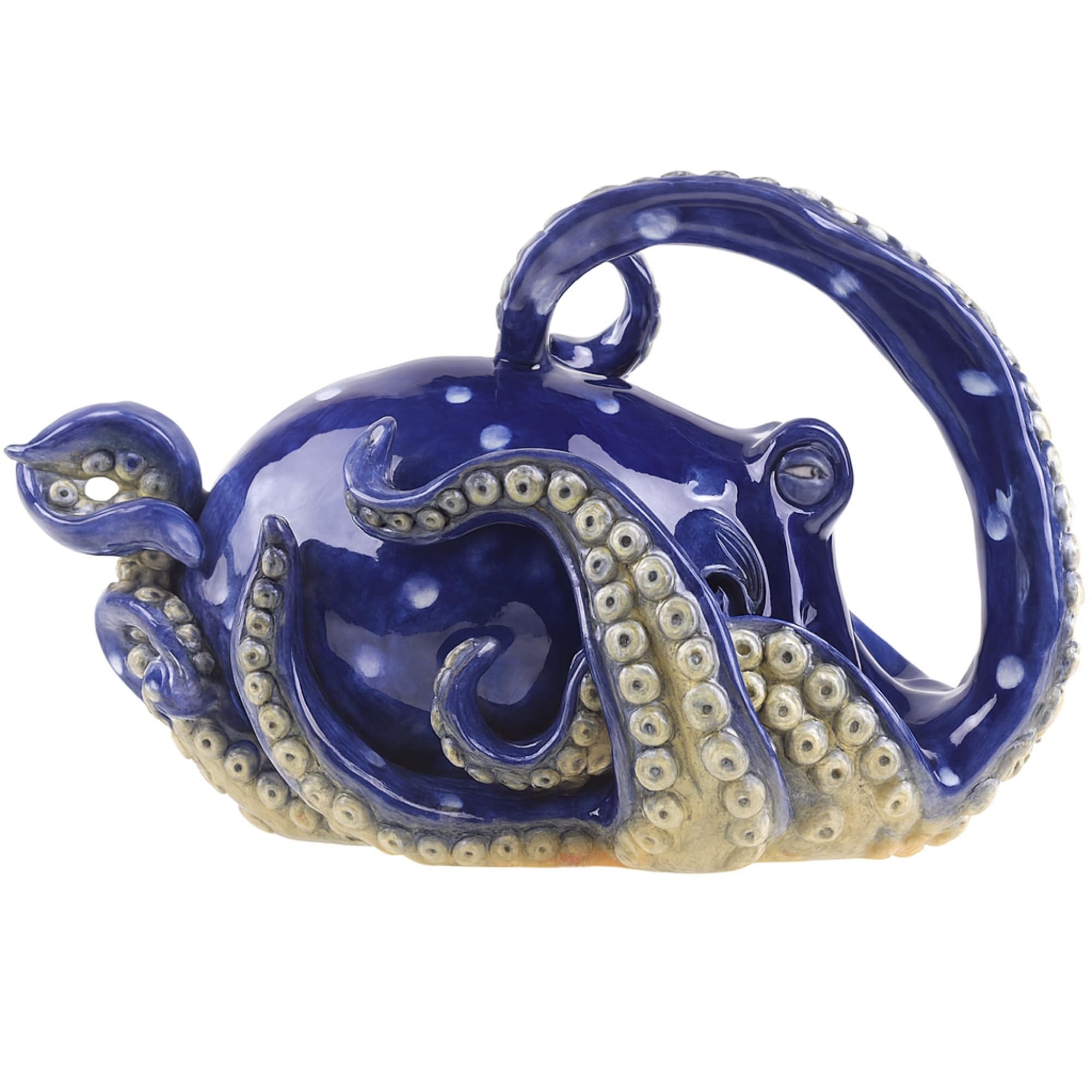 Blue Sky Ceramic 10" x 7" x 6.5" Blue Octopus Teapot
