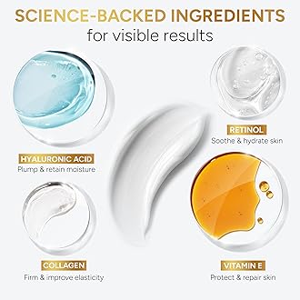 Arvesa Retinol Cream for Face - Facial Moisturizer with Collagen and Hyaluronic Acid - Hydrating Wrinkle Cream for Women and Men - Anti-Aging Day and Night Moisturizer For All Skin Types - Made in USA