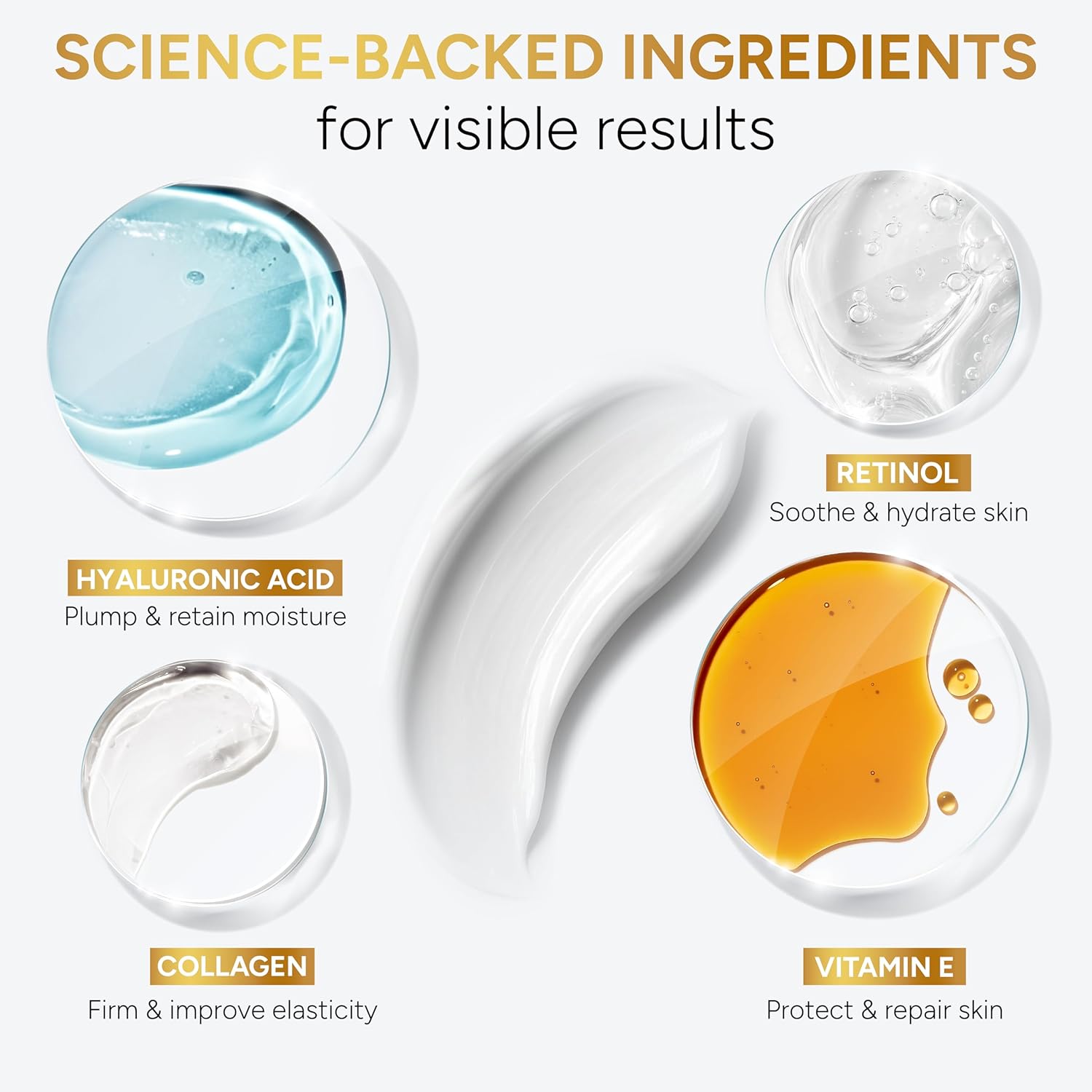 Retinol Cream for Face with Collagen and Hyaluronic Acid - Anti Aging Wrinkle Cream for Women and Men - Day and Night Facial Moisturizer for Tightening and Skin Firming - Crema Hidratante Para la Cara - Image 3