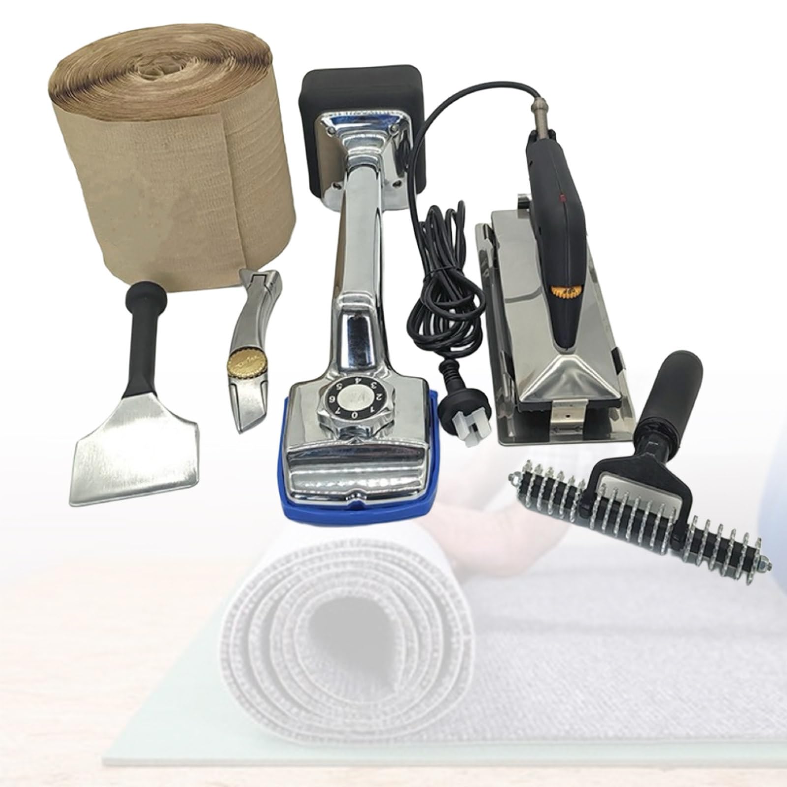 Lot de 6 outils pour tendeur de moquette - Anti-plis - Avec pince rembourrée - Pour installation de tapis professionnelle et domestique