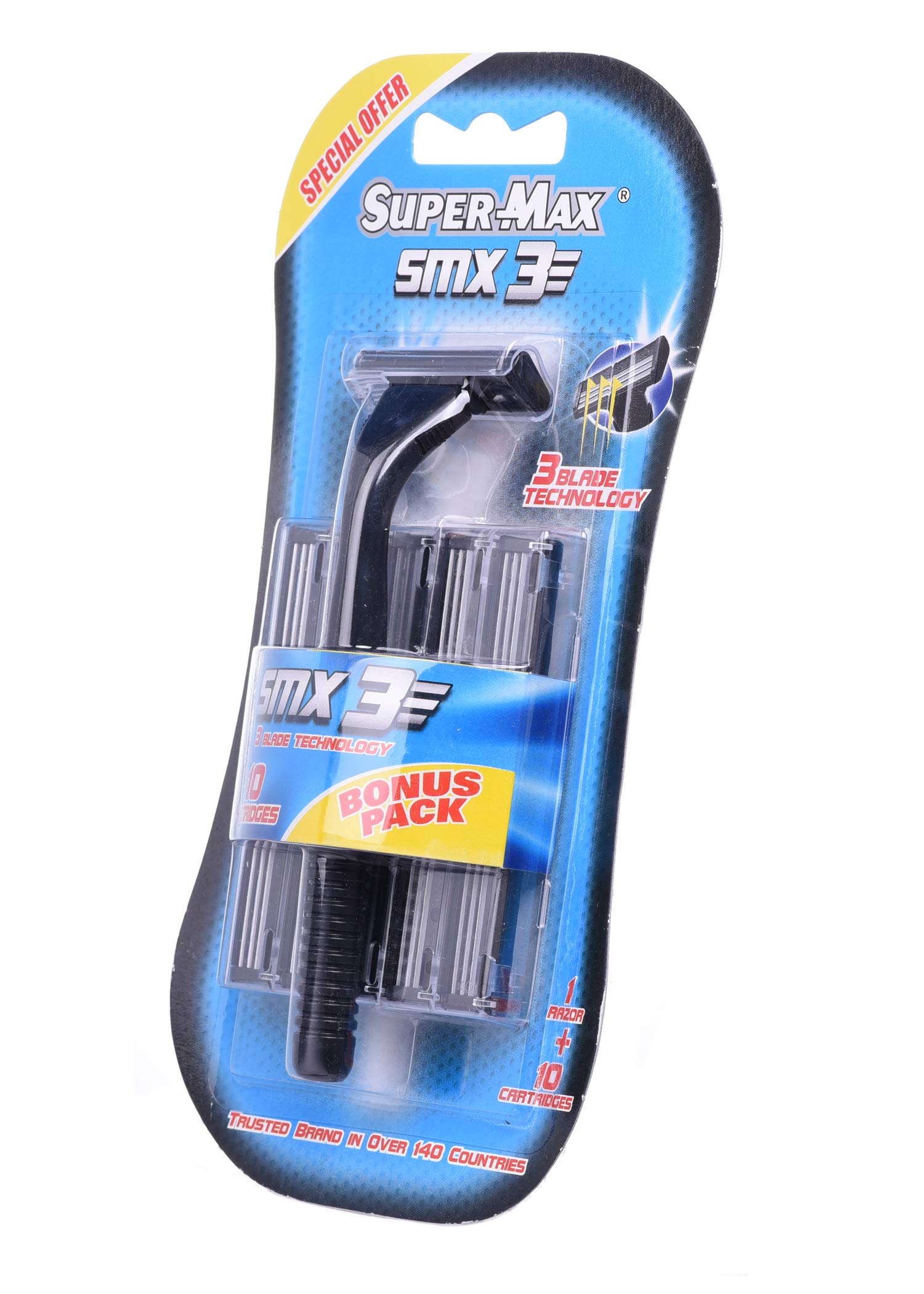Men Razor Triple Blade, + 10 Cartridges 1 Units