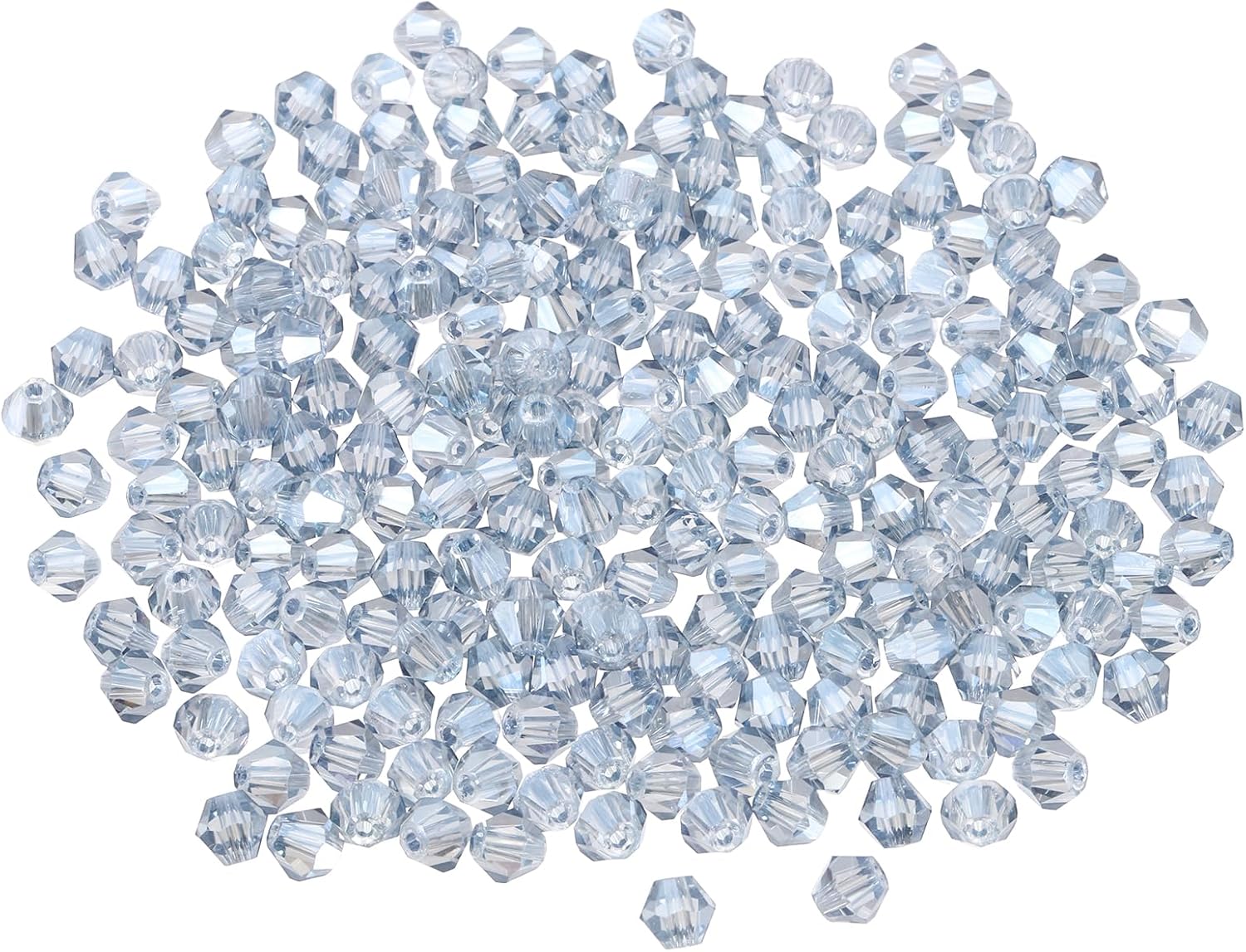 PATIKIL 1000pcs 4mm Bicone Glass Crystal Beads, Faceted Glass Spacer Beads for Jewelry Making Bracelet Necklace Earrings DIY Suncatcher Craft, Gray Blue