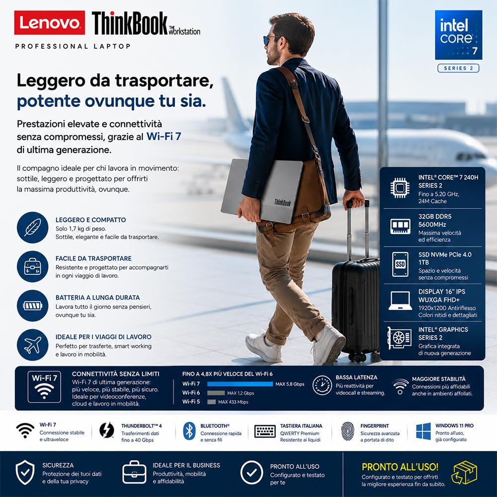 Lenovo Notebook Core 7 240H 5,2GHz DDR5 32GB 16" IPS WUXGA FHD+ SSD 1TB Wi-Fi 7