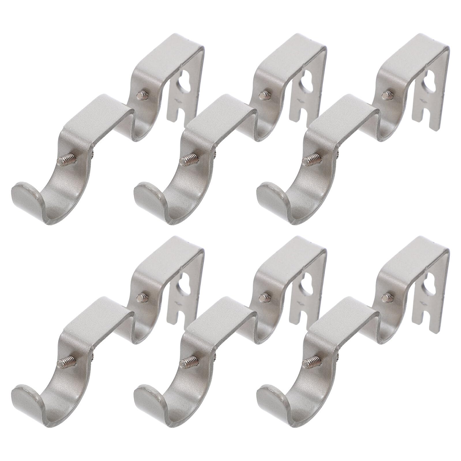 Artibetter Support Central de Tringle à Rideaux, Lot de 6, Fer Argenté