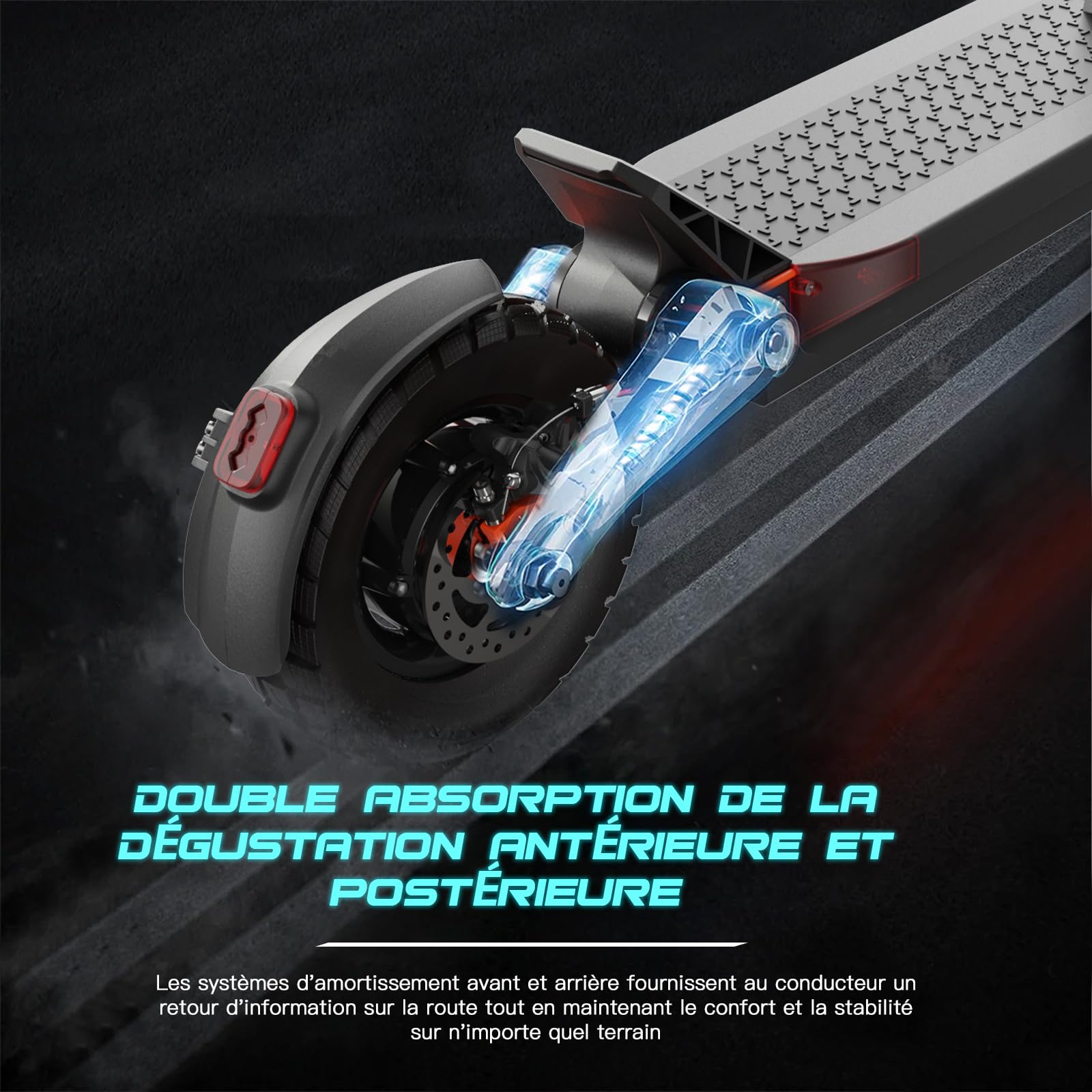 JOYOR S5-Z Trottinette Electrique Adulte Professionnelle Moteur 600W (800W Puissance Pointée) 48V 13Ah Autonomie 65km Suspension Double Pneus Tout Terrain 10 Pouces Trotinette Electrique pour Travail