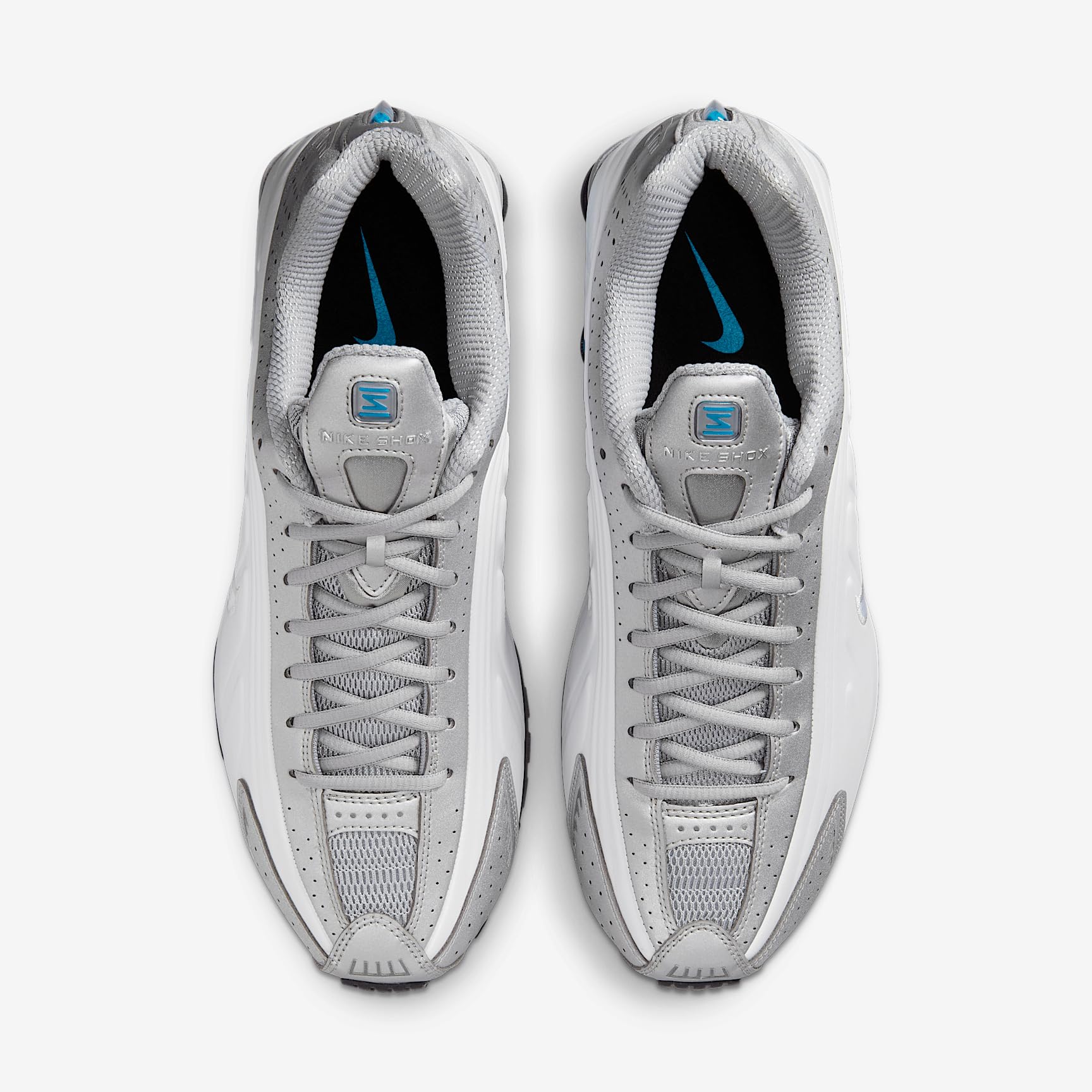 Nike HQ1988-005 Shox R4 Herren METALLIC Silver/Blue Lagoon-White EU 44 – Bild 4