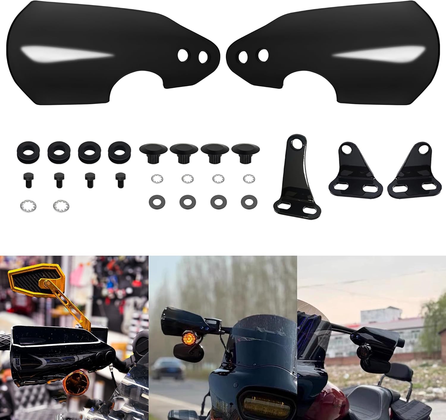 FATECIM Club Style Motorcycle Handlebar Handguards Hand Guards for Harley 2006-2025 Dyna Softail Low Rider S Wide Glide Road King Special Fat Boy Fat Bob Sport Glide FXSB Breakout Blackline Springer