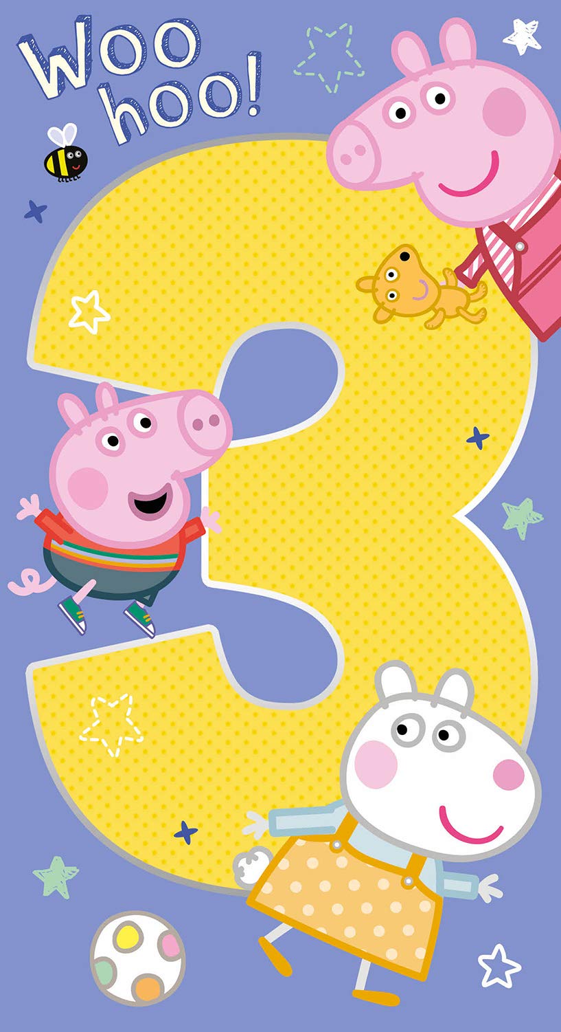 Amazon.com : Danilo Promotions LTD Peppa Pig Age 3 Birthday Card, 9 x 5 :  Office Products
