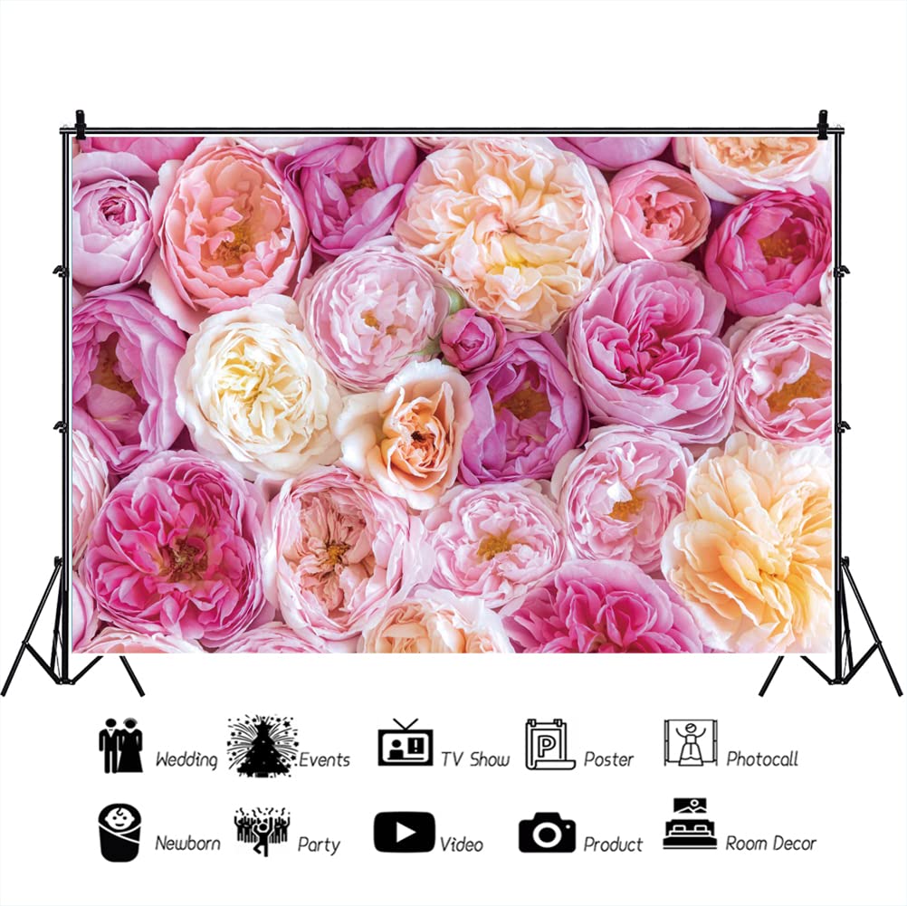 Amazon.co.jp: Qinunipoto 背景布 花柄 薔薇 バラの花 1.8x1.2m 壁の