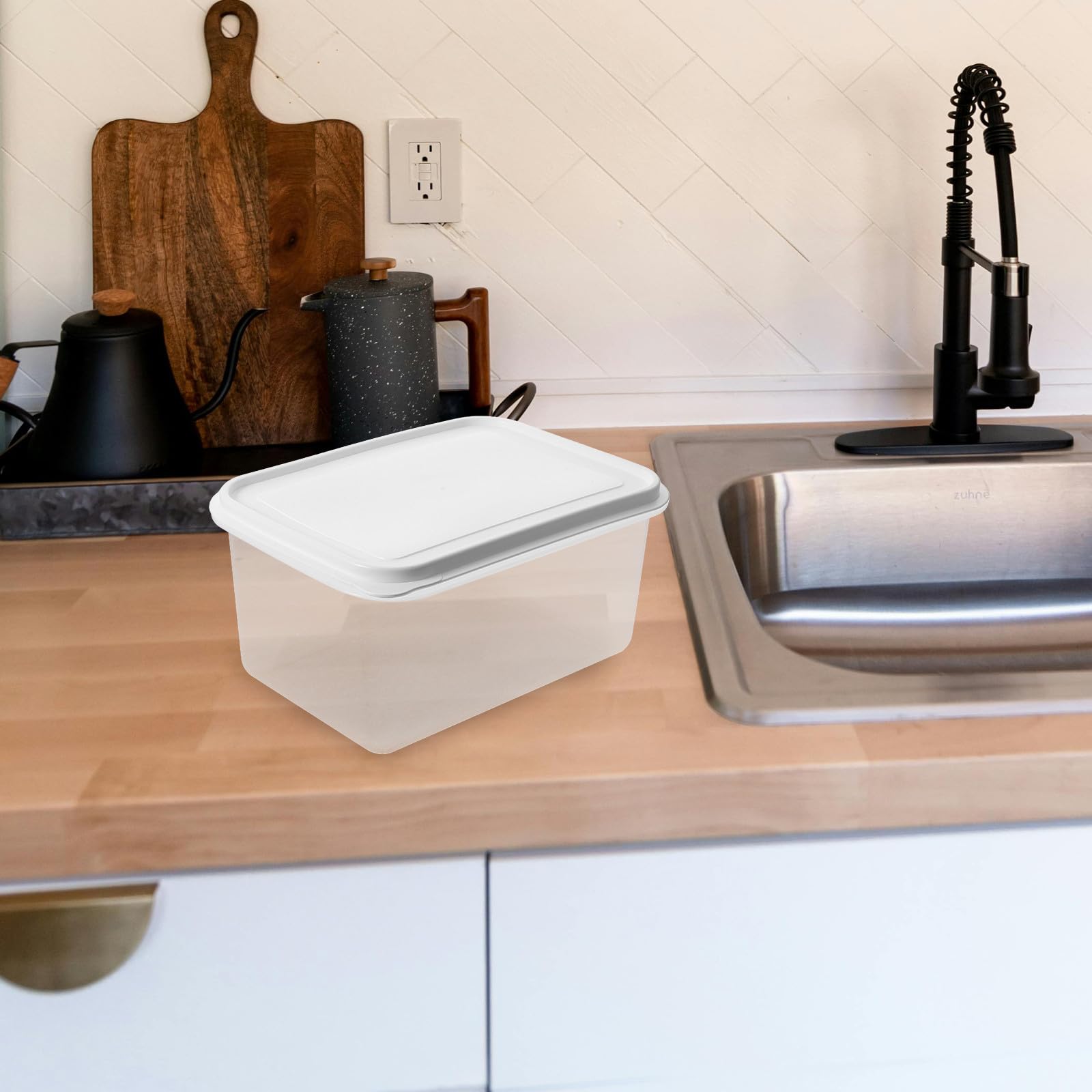 Teigwanne mit Deckel für Brotteig 4l Kunststoff Gärbox Platzsparend und Sicher für Kühlschrank und Küchenarbeitsplatte