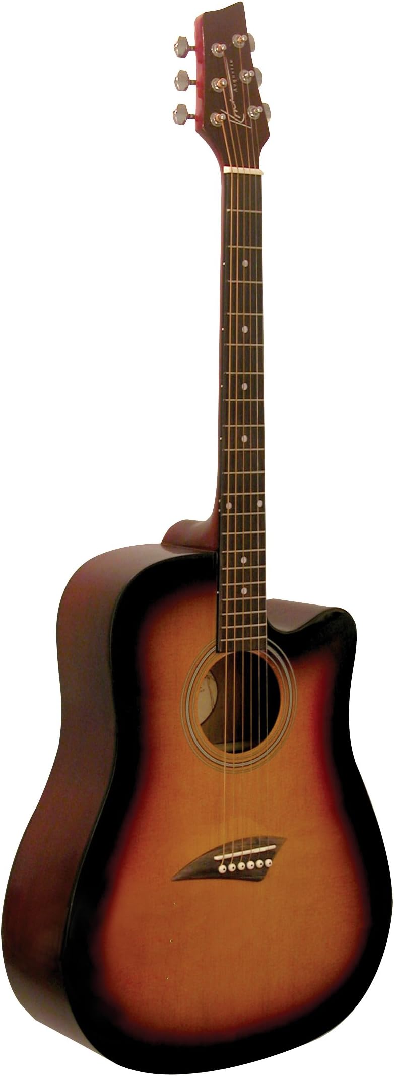 Kona K1SB Acoustic Dreadnought Cutaway Guitar in Tobacco Sunburst Finish
