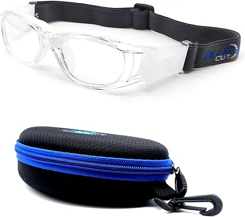 Miniatura 1 de BLUE CUT Gafas de baloncesto de seguridad para niños para actividades deportivas al aire libre, antiniebla, reemplazables a lentes recetadas