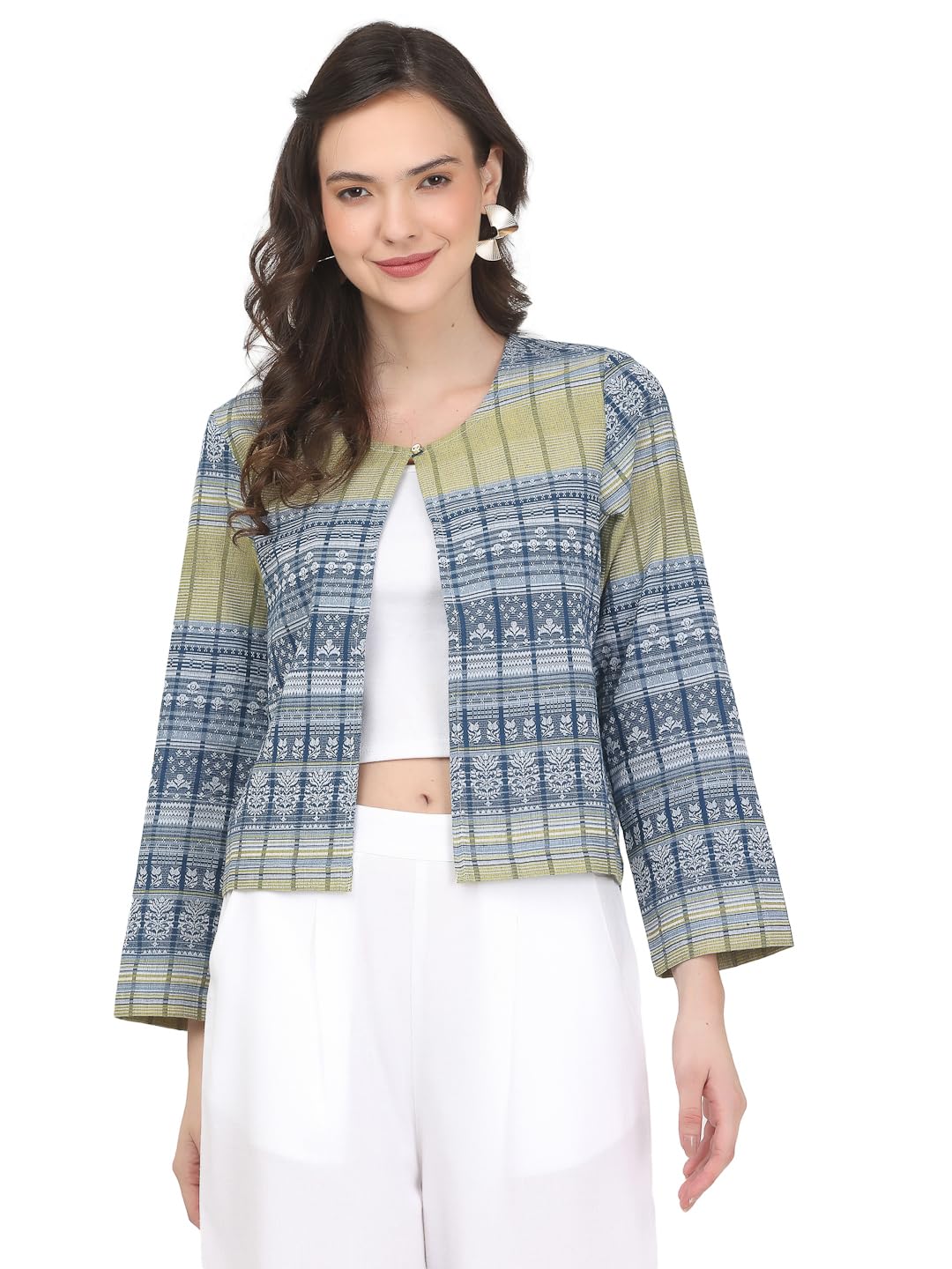 nomad lifestyle Women Cotton Jacquard Blazer-picture-37