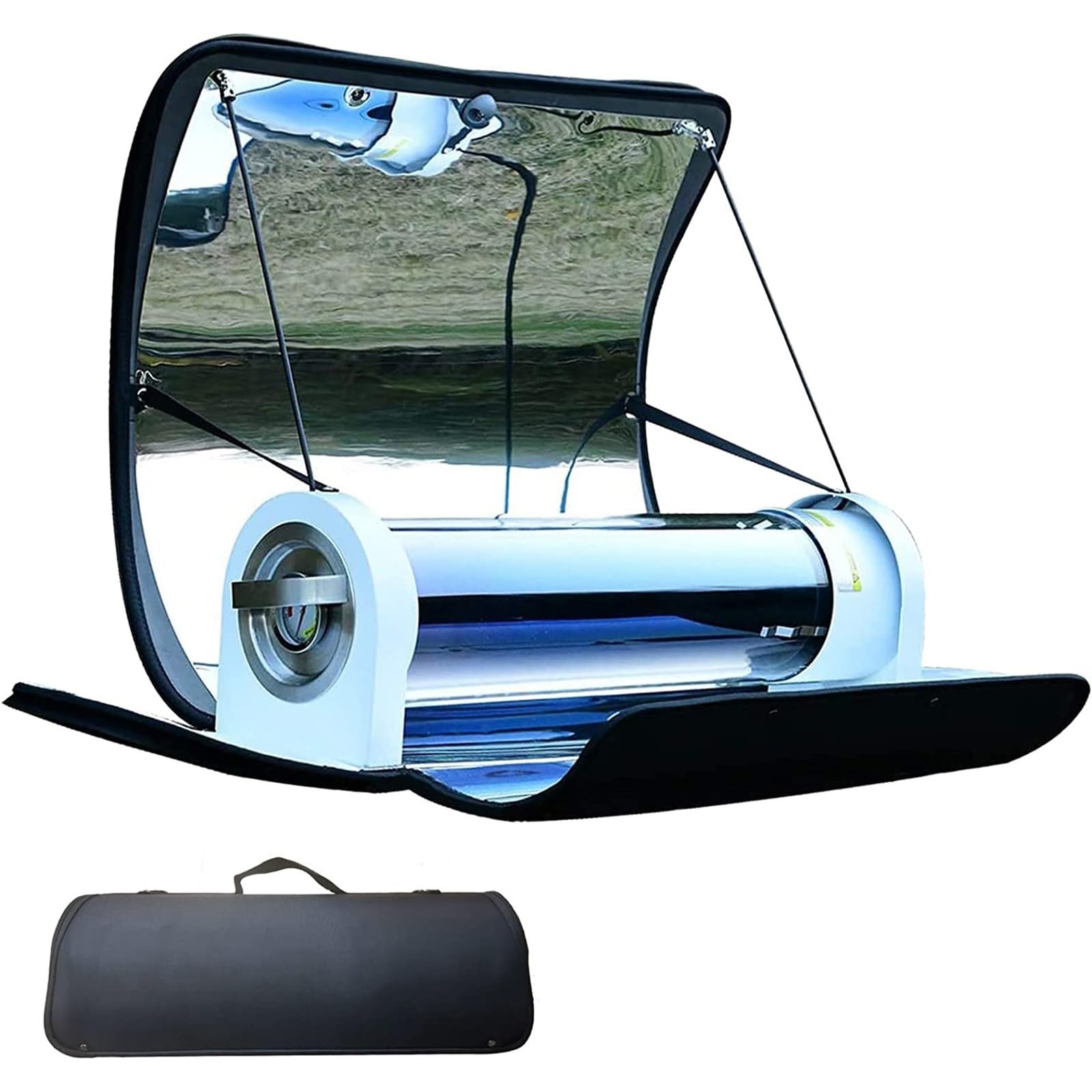 Barbecue portable Grill BBQ Cuisinière BBQ solaire, Four solaire portable Four-4,5L Grande capacité Cuisinière solaire Four d'extérieur Réchaud de camping avec thermomètre pour 2-3 personnes Randonnée