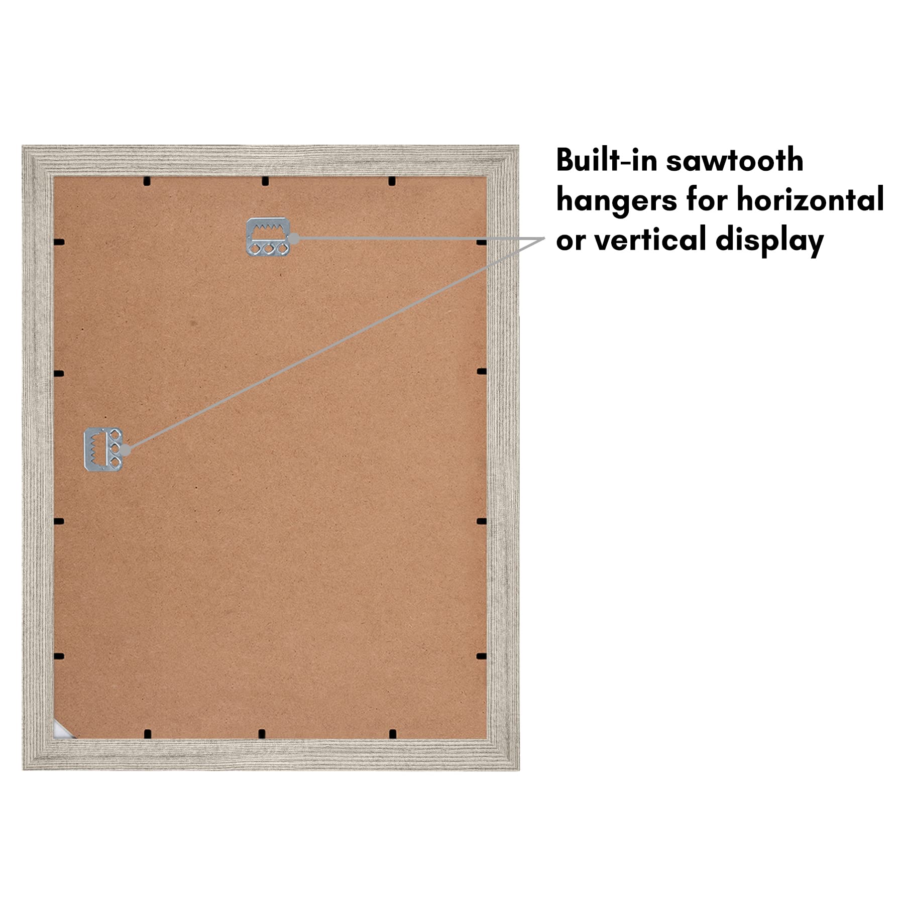 Americanflat 11x14 Picture Frames in Driftwood - Set of 2 - Use as 8x10 Picture Frame with Mat or 11x14 Frame Without Mat - Engineered Wood with Shatter Resistant Glass and Hanging Hardware Included