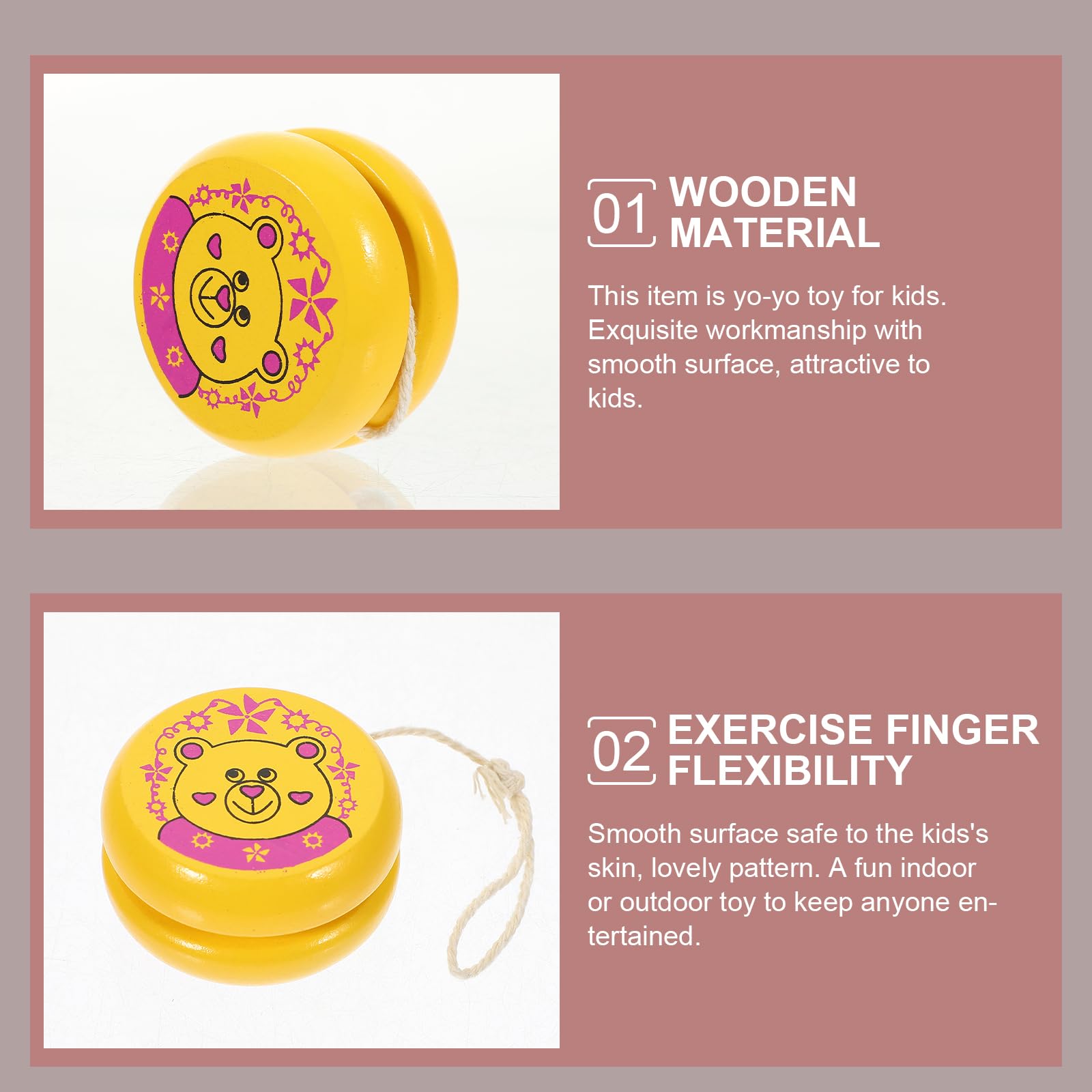 Vert - Yoyos En Bois Pour Enfants, Jouet En Bois Pour Débutants, Jeu De