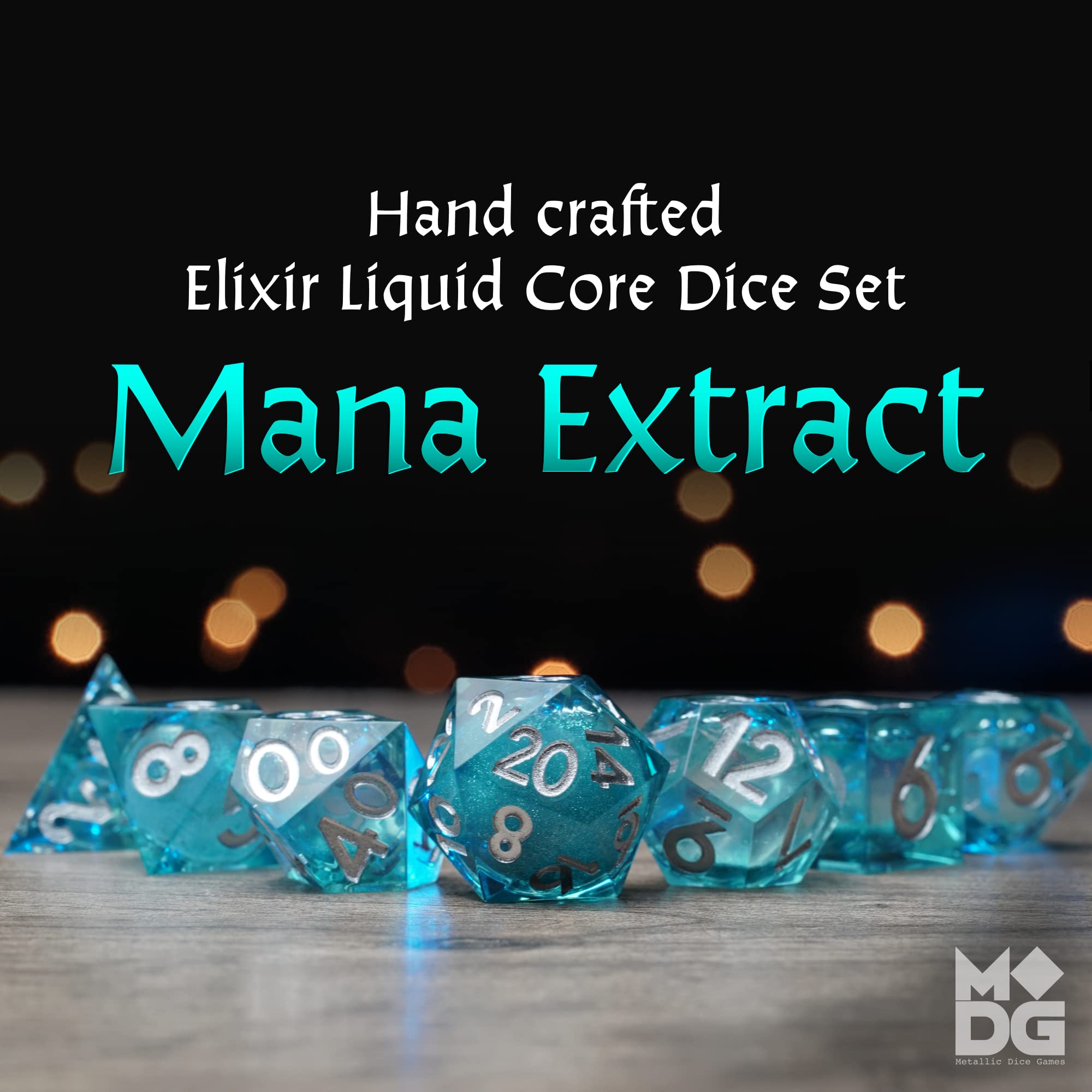 FanRoll by Metallic Dice Games Mana-Extrakt-Elixier, flüssiger Kern, DND-Würfel-Set, Rollenspiel-Würfel für Dungeons und Drachen