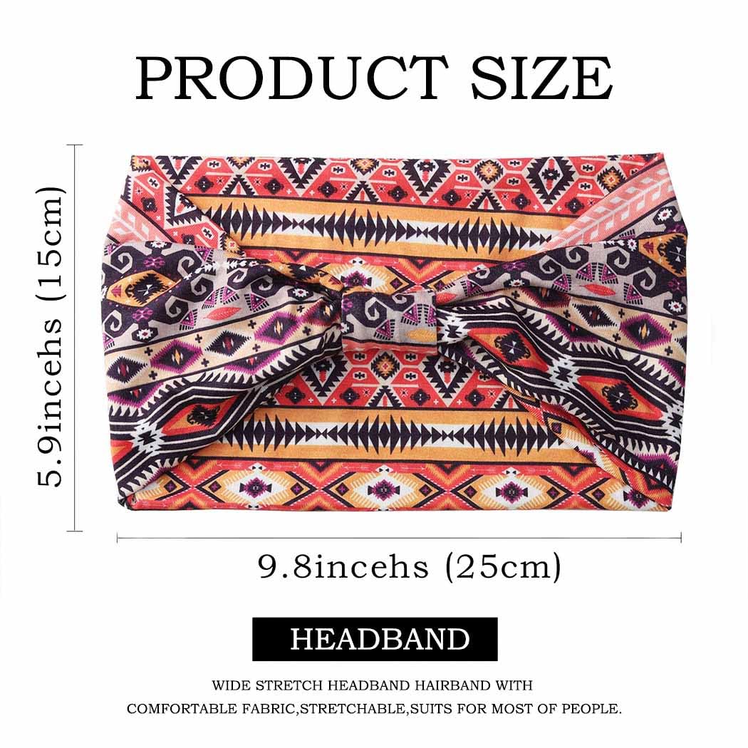 Fasce larghe per capelli con nodo Boho, fasce elasticizzate, turbante, in tessuto elastico, sciarpe per capelli, accessori per capelli africani, per donne e ragazze, confezione da 4