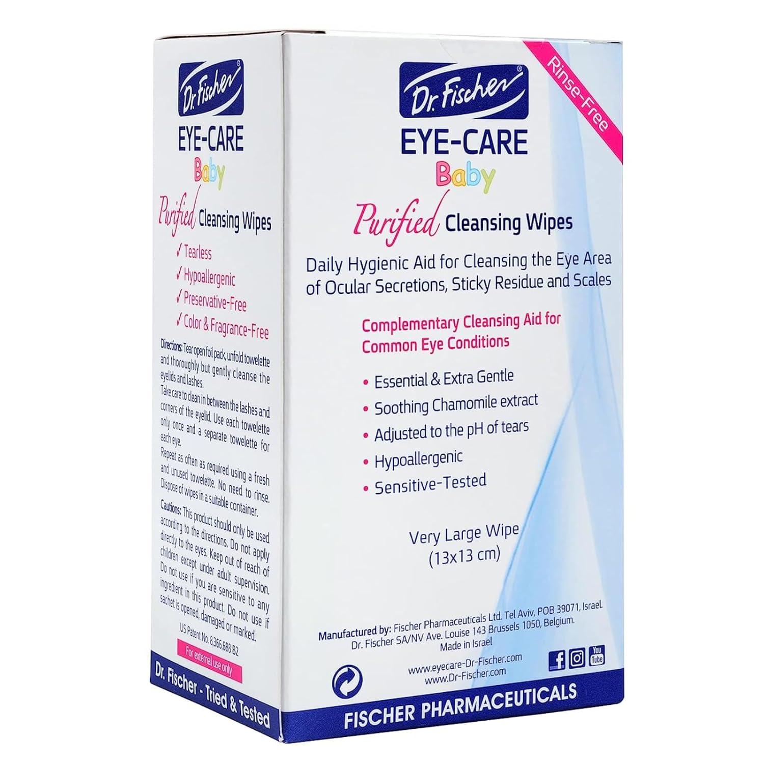 Dr. Fischer Premium Baby Eyelid Wipes, 60 Count, Pre-moistened, Hypoallergenic, Non-Irritating, Rinse Free, Pediatrician Recommended - Image 7