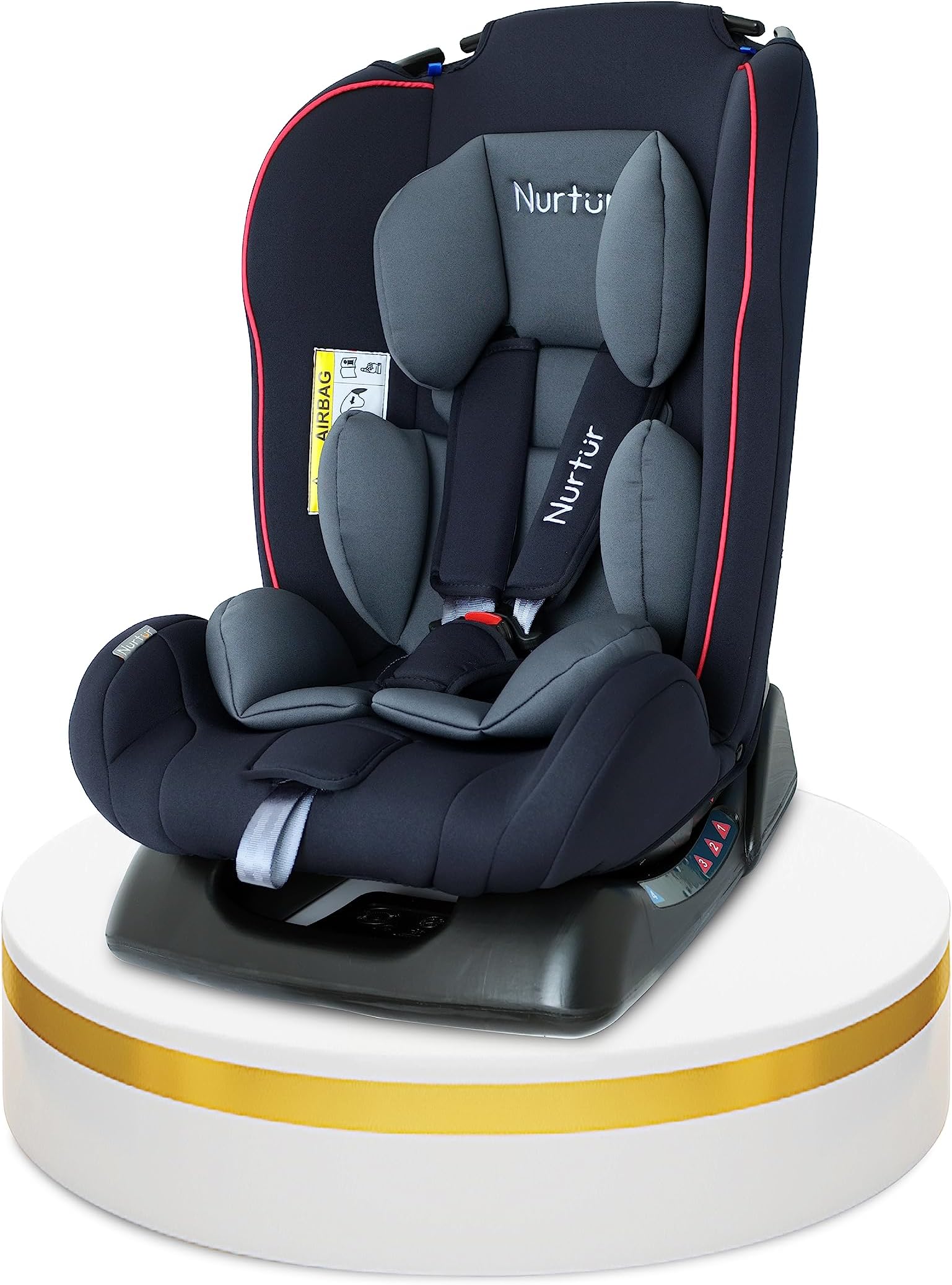 Nurtur Bruno Baby/Kids 3-in-1 Car Seat, Slim & Comfy Design - 4 Positions Recline 5-Point Safety Harness - 143° Angle 0 months to 7 years (Group 0+/1/2), Upto 25kg