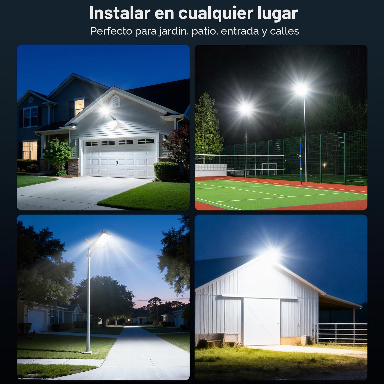 1200W Farola solar LED exterior Lámparas Solares Detector de Movimiento y Mando a Distancia, IP67 Resistente al Agua,4 Modos de Iluminación,6500K Superbrillante para Jardín,Patio,Garaje