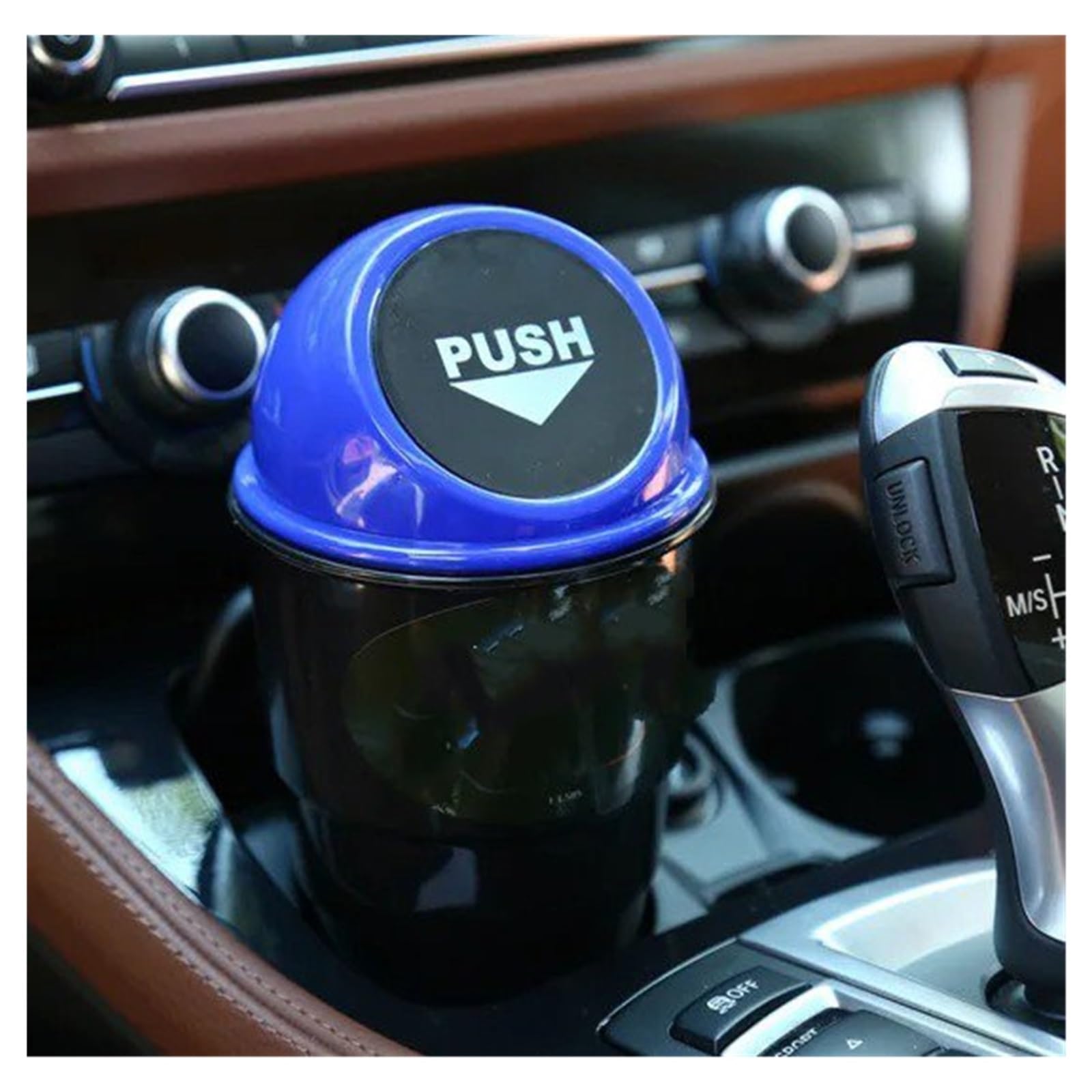Basurero para coche de plastico negro para colgar en las puertas 5