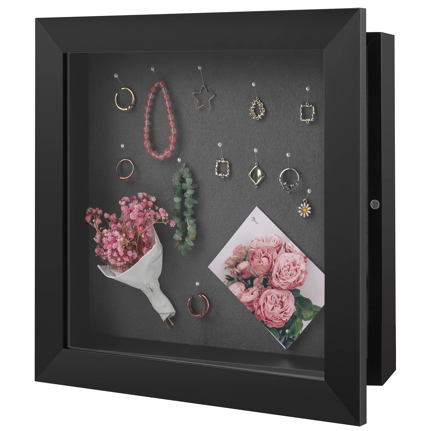 MBC Mat Borad Center, 11x11 Shadow Box Frame/Memory Box with Linen Back, 1-Pack, Black