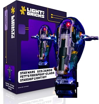 Light My Bricks LED Light Kit for LEGO Star Wars Jango Fetts Firespray-Class Starship 75409 Custom Display Lighting to Illuminate and Enhance the LEGO 75409 Model Lights Only, Model Not Included
