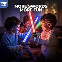 Vista 7 de TOY Life Sable iluminado – Paquete de 3 sables de iluminación, espada de sable de luz extensible y plegable, juego de juguetes de sable con sonido