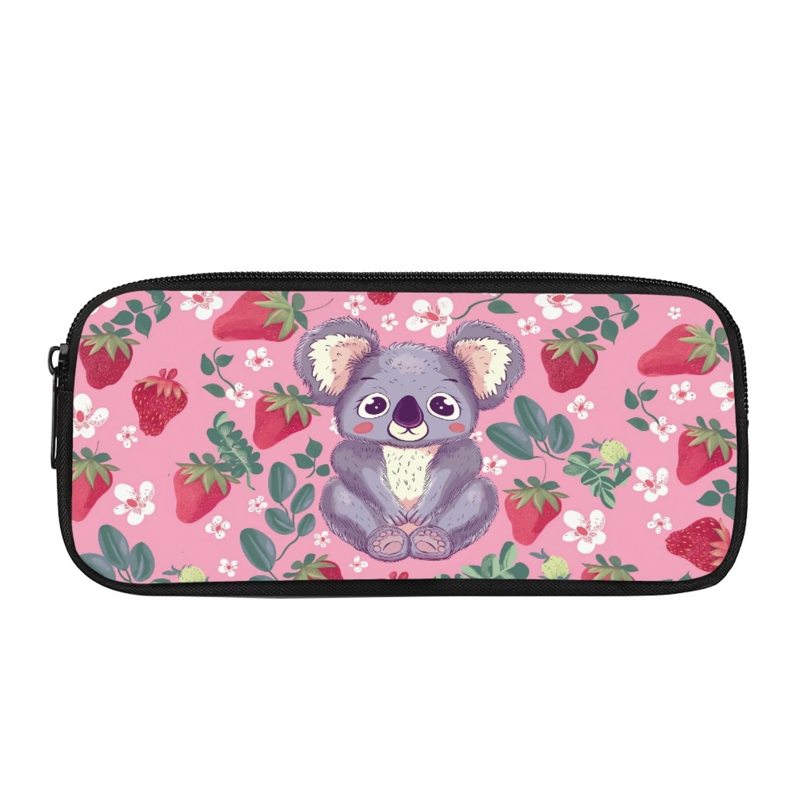 Coloranimal Strawberry Koala Cute Pencil Case for Girls Pencil Bag Kids Pencil Box with Zipper Large Capacity Pen Bag Pen Holder Bag for Back to School — image 1