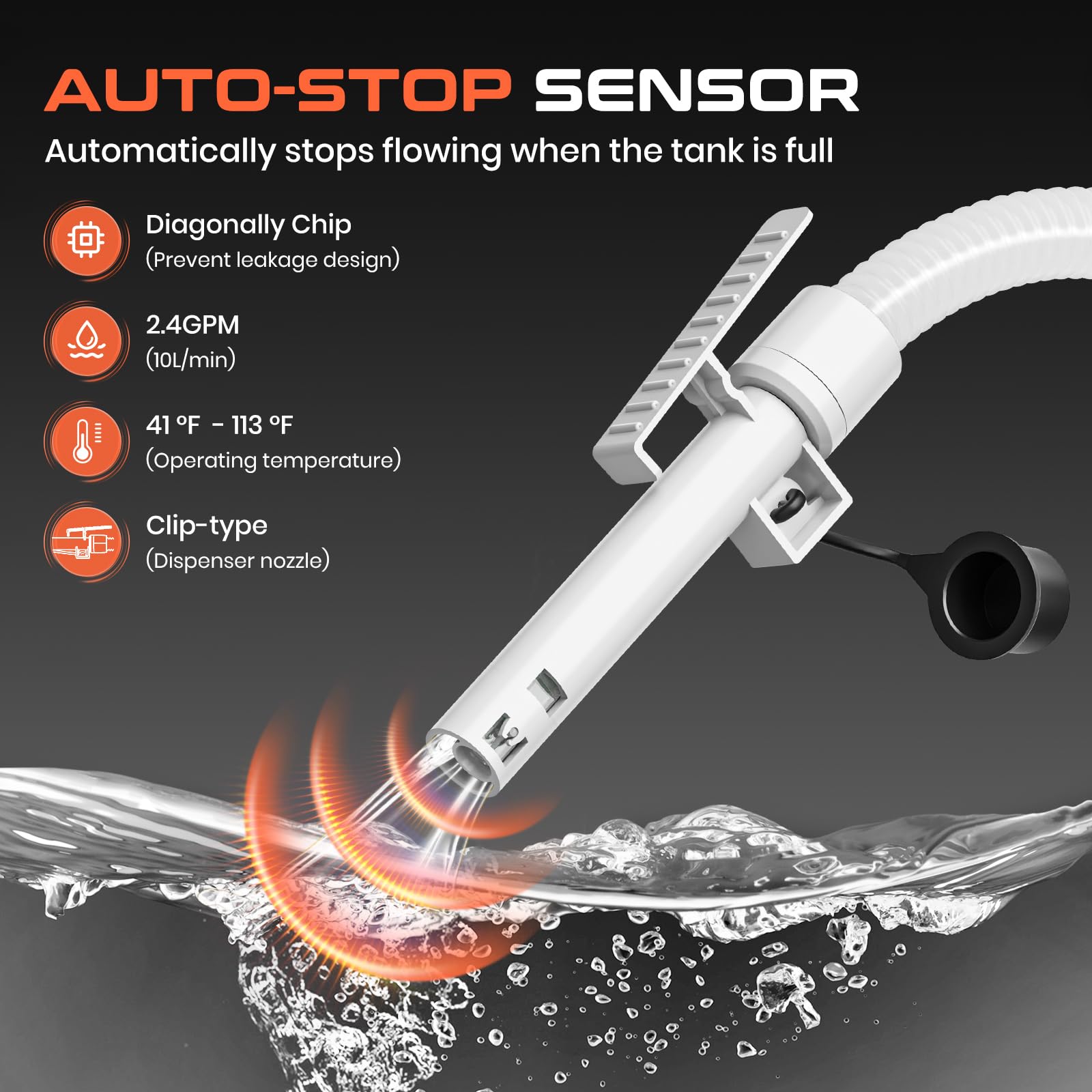 Elektrische Kraftstoffpumpe, Auto-Stop-Sensor 2,4 GPM Pumpe Tragbare Flüssigkeitspumpe Benzinpumpe Dieselpumpe Ölpumpe für Benzin, Diesel, Öl, Wasser mit Bürstenlosem Motor und 2000-mAh-Li-Ionen-Akku