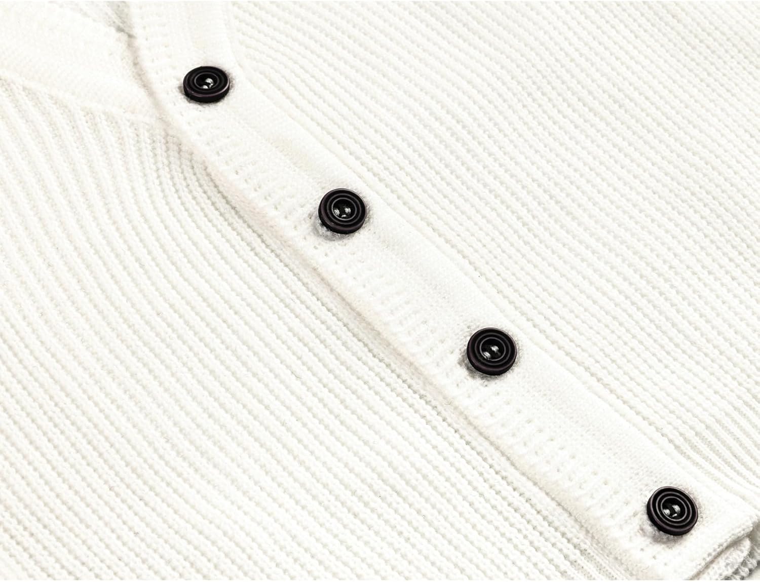 Lilax Baby Boys Basic Long Sleeve V-Neck Classic Knit Cardigan Sweater - Image 5