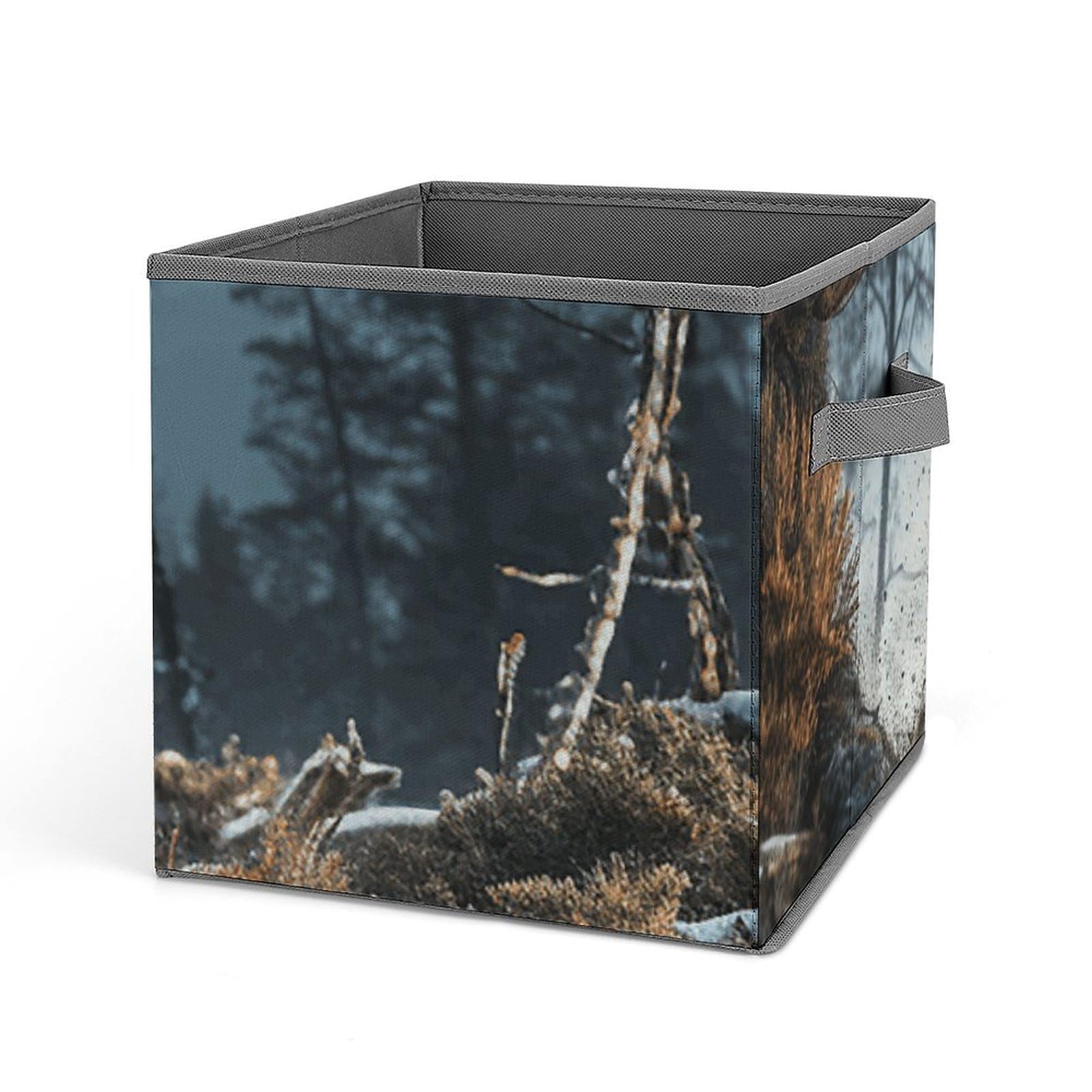 DWVTSLH Mountain Bike Tournament Cube Storage Bins with Handle, Foldable Storage Cubes, 11 Inch Large Storage Baskets, Washable Fabric Closet Organizer for Shelves, Decorative Clothes Storage Boxes
