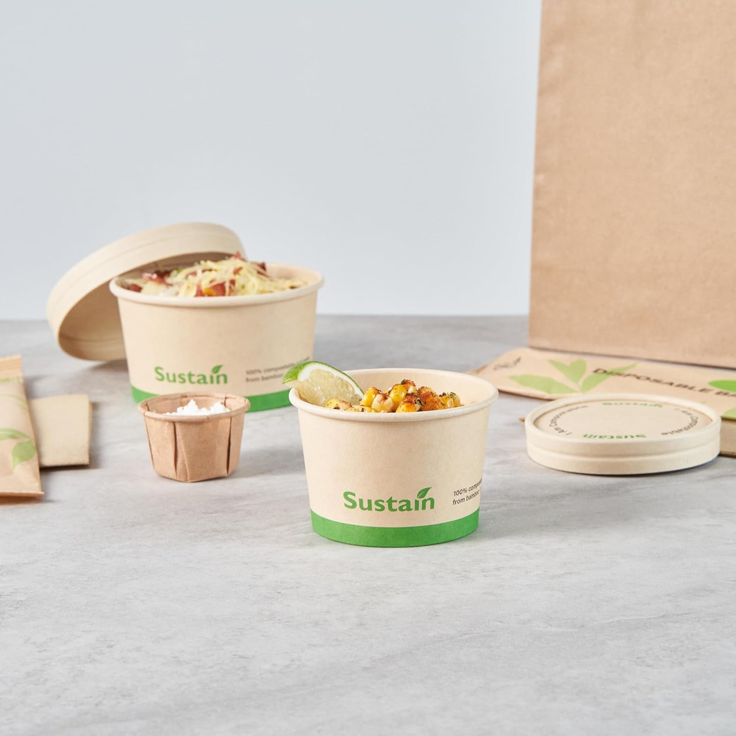 Restaurantware Paper Cups 200 Pack of 4 oz Paper Disposable To Go Cups Greaseproof Sustainable Bamboo To Go Cups PLA Lining Kraft