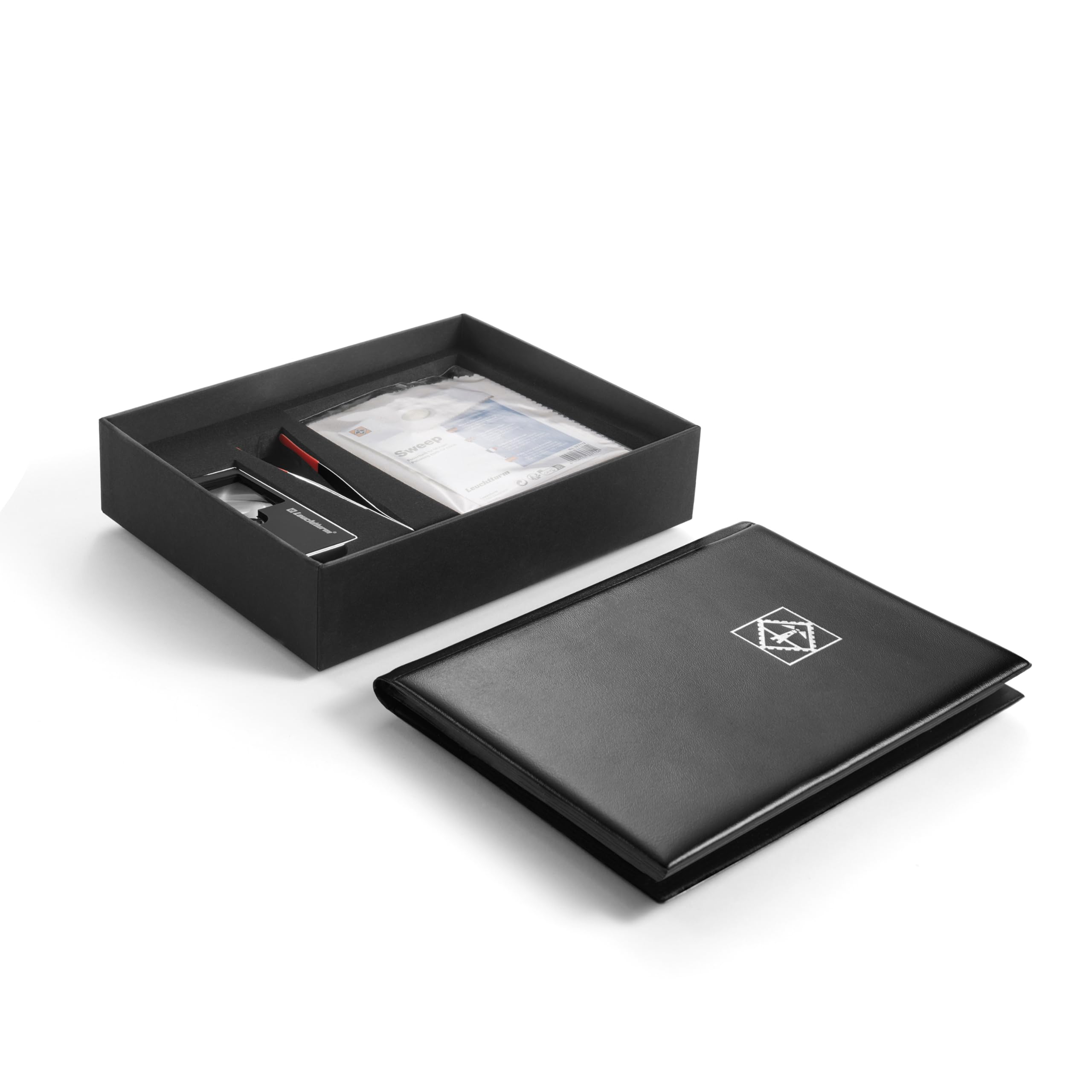 Leuchtturm 370108 Start-It Starter Set Numismatik - 4-teiliges Münzset für Einsteiger mit Poliertuch, Pinzette, Lupe, Pocket Album