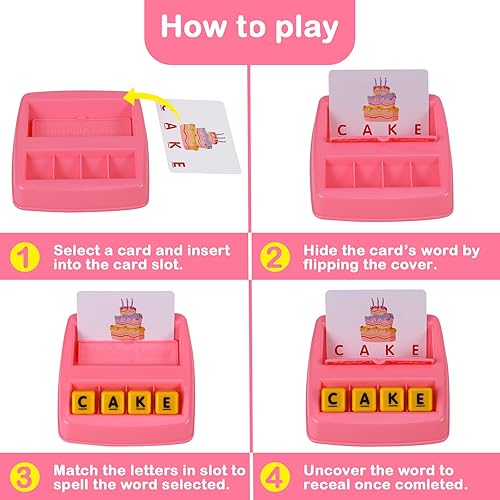 Miniatura 4 de Fenikso Juego de letras a juego, ortografía del alfabeto y palabras de lectura, objetos y reconocimiento de color, juguete educativo de aprendizaje