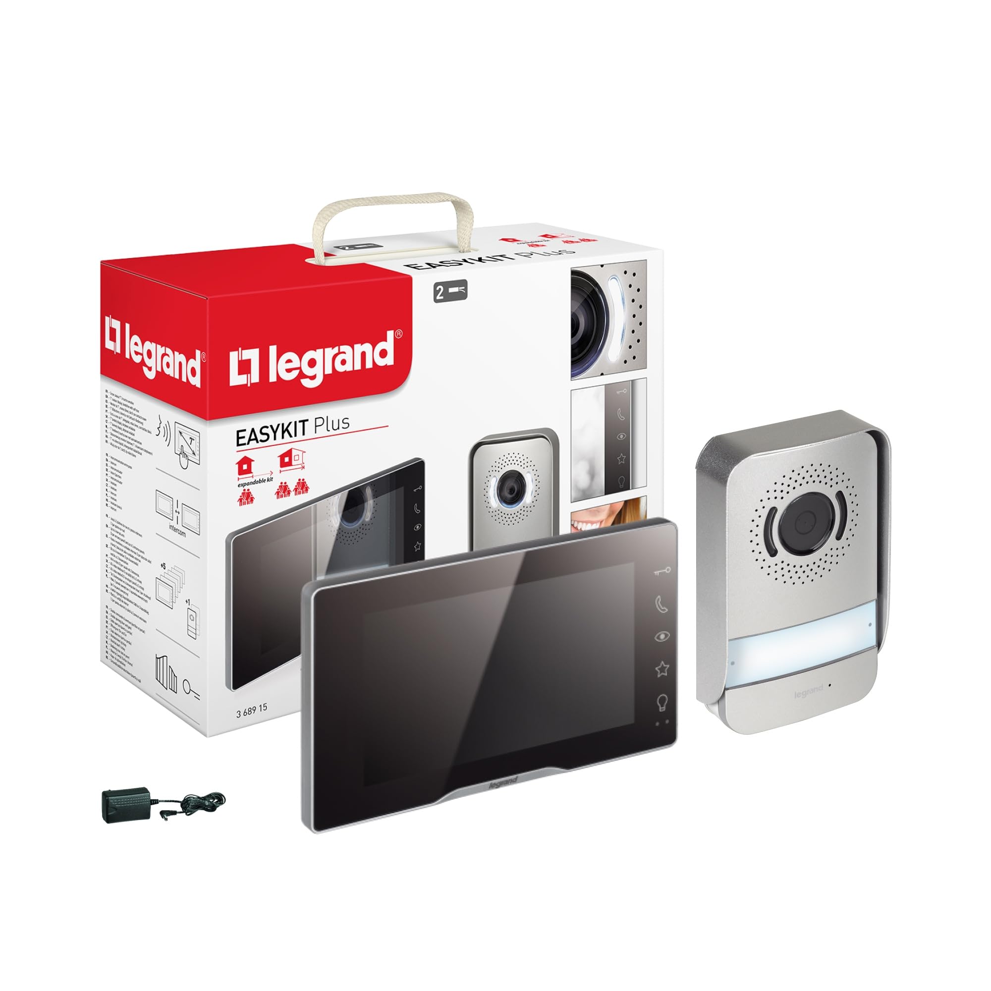 Visiophone Easy Kit Plus écran 7pouces noir effet mirroir avec platine de rue