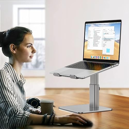 Miniatura 7 de BESIGN LSX6N - Soporte ergonómico ajustable para laptop, soporte elevador compatible con Air, Pro, Dell, HP, Lenovo More 10-15.6", gris