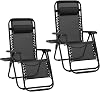 Zero Gravity Chairs,Set of 2,Folding Sunloungers,Adjustable Recliner with Headrests,Cup Holder for Outdoor,Beach,Garden,Patio,Poolside
