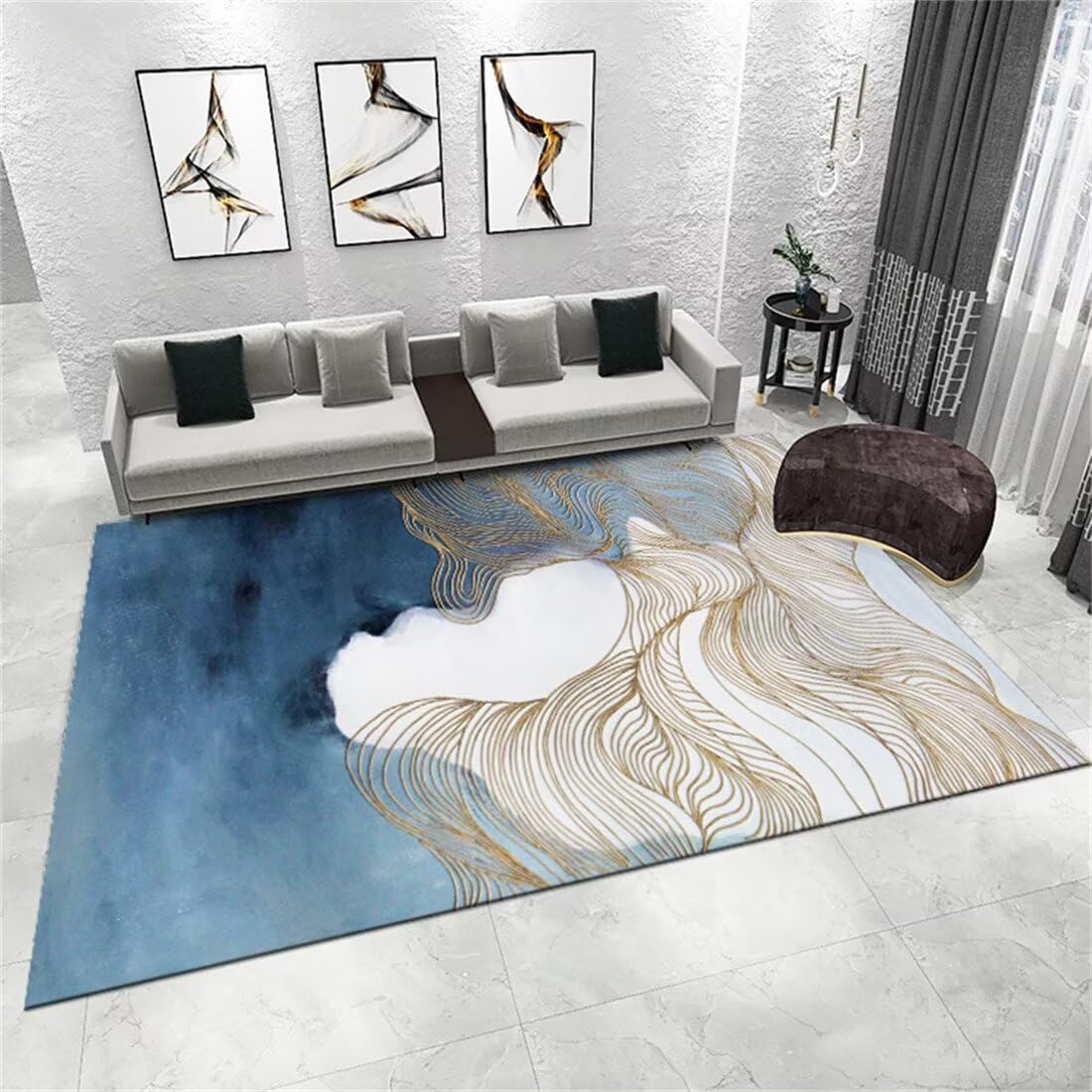 Tapis de salon moderne facile à entretenir et résistant à l'usure