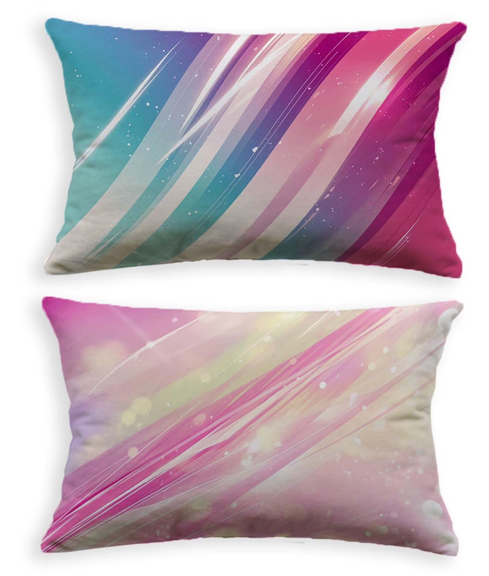 Lot de 2 housses de coussin 80x100 rectangulaires en velours abstrait O-245LQ