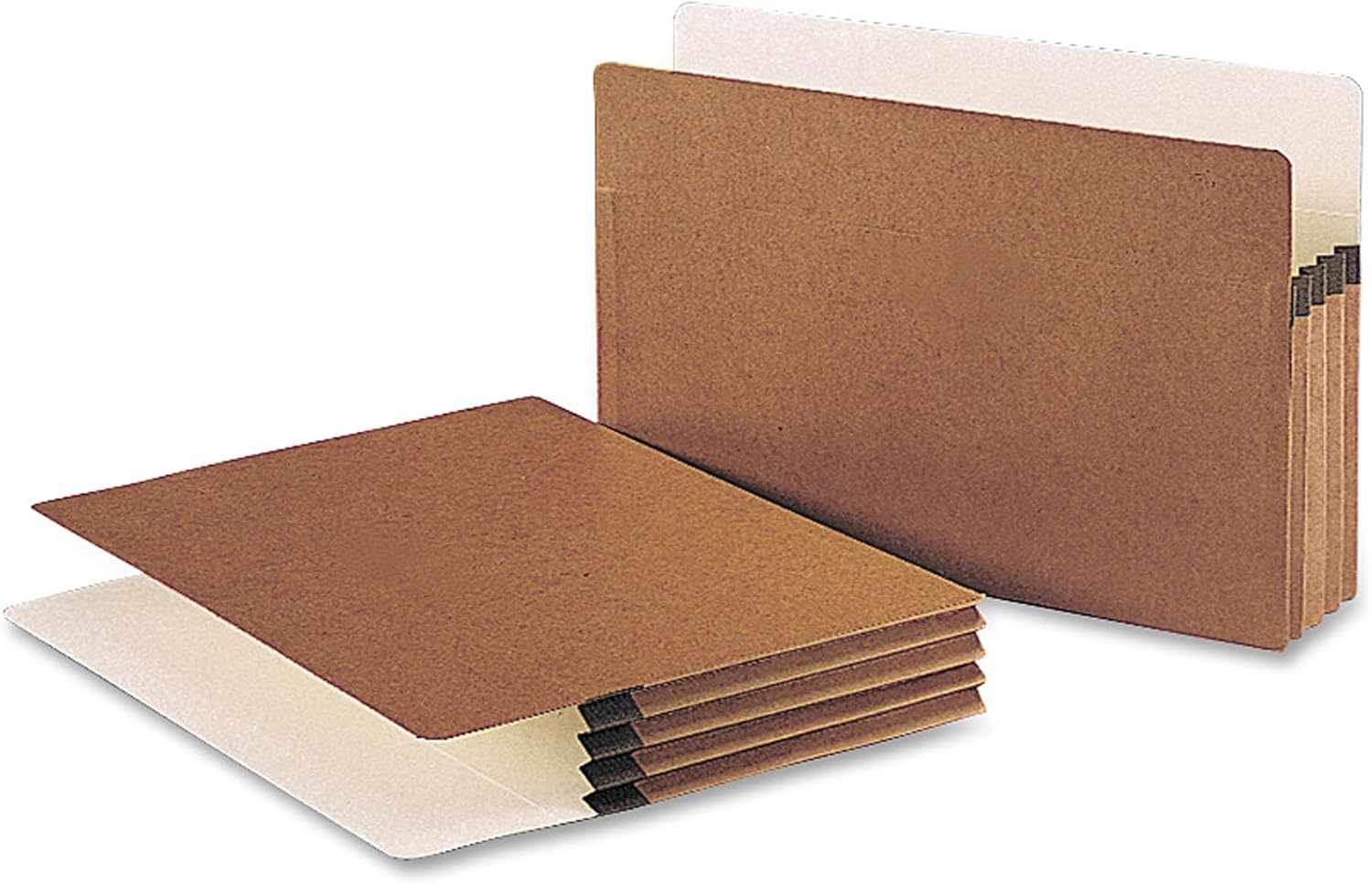 Smead® Straight-Cut Tab Redrope File Pockets, Legal Size, 3 1/2 Expansion, 30% Recycled, Redrope, Box of 50