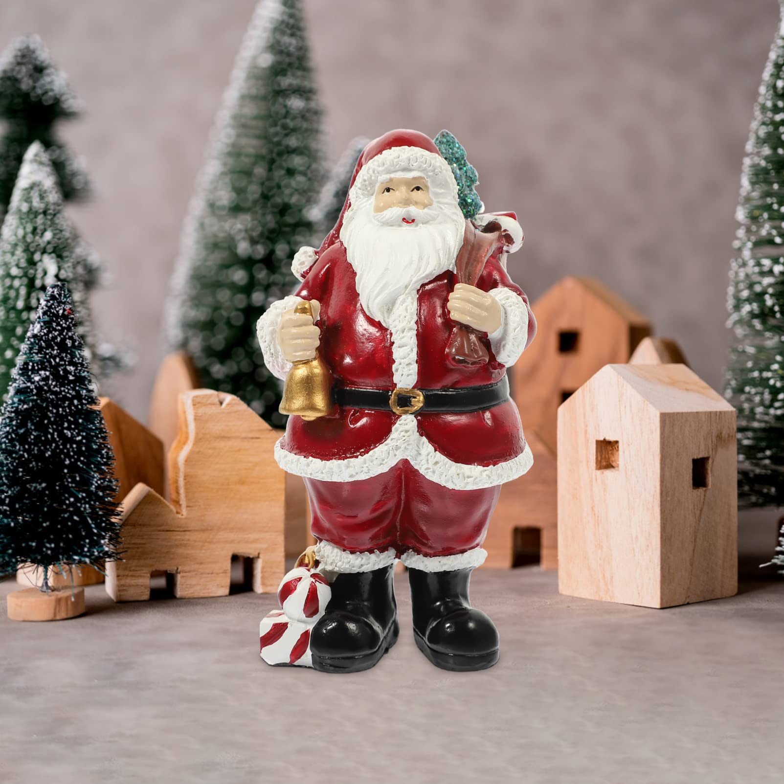 Abaodam 2stücke Weihnachtsmann Statue Aus Resin Festliche Weihnachtsdekoration Für Tisch Realistische Santa Claus Figurine Für Weihnachtsfeiern Und