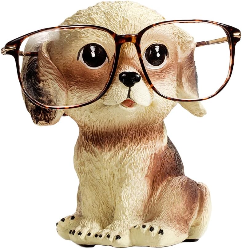 Cute Dog Animals Shaped Resin Spectacles Holder Shelf Coin Bank Home Decoration Best Gift for Kids Friends