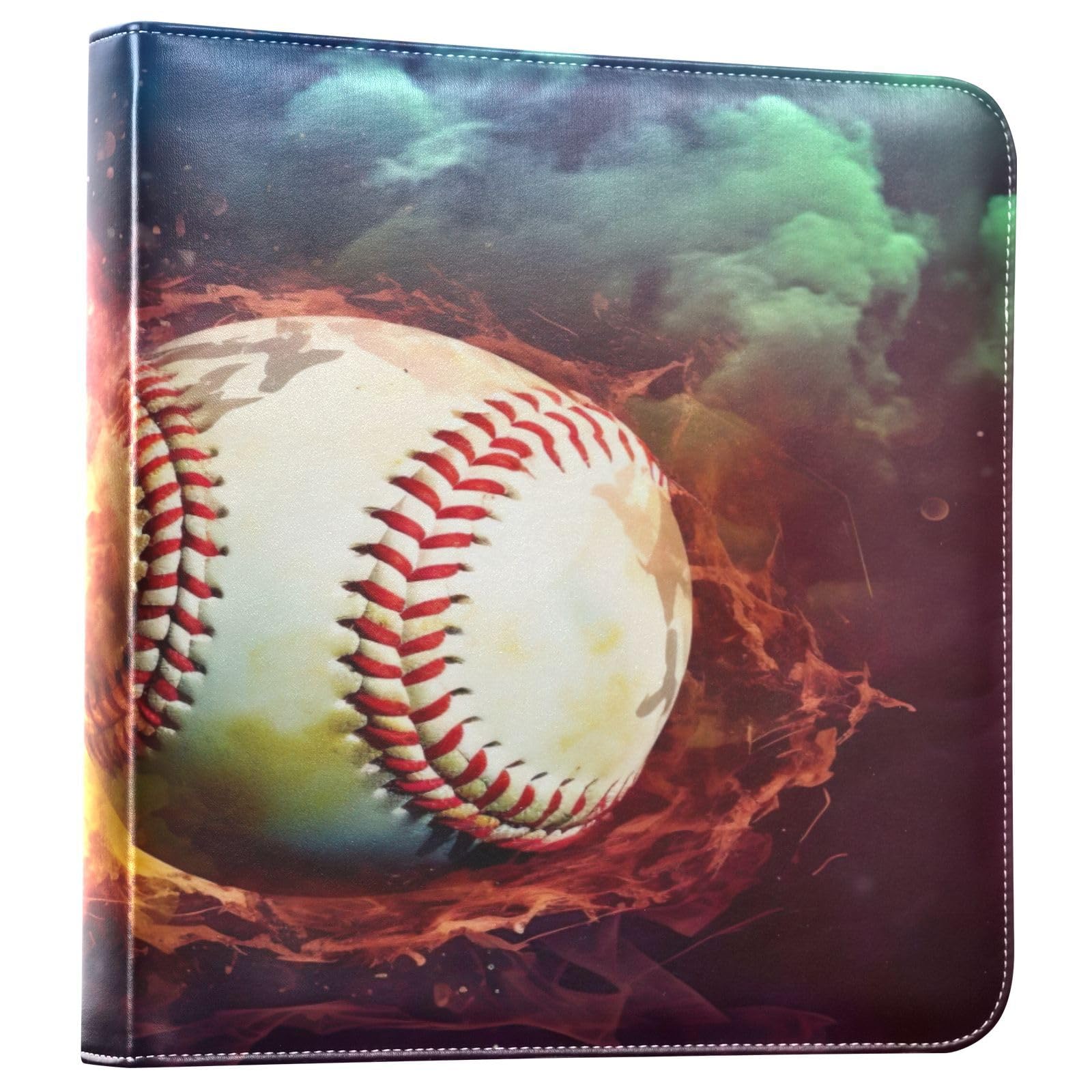 Nesatuwa Fire Baseball Photo Album PU Leather Self Adhesive Scrapbook Album 3 Ring 4x6 5x7 6x8 Pictures Magnetic DIY Photo Albums