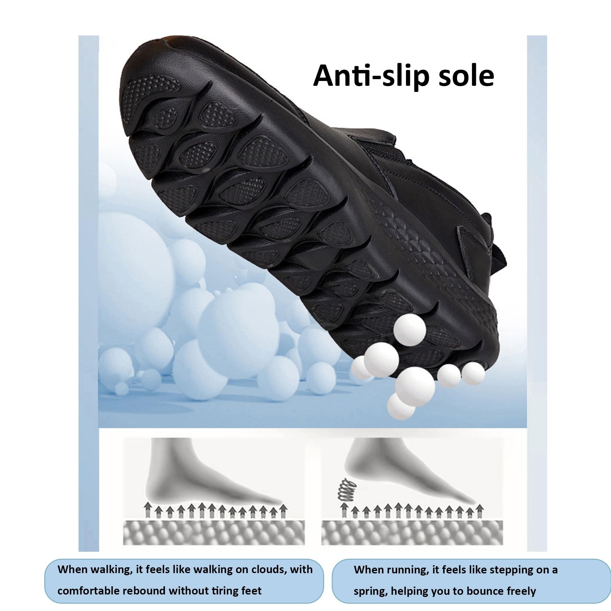 Generico Scarpe da Chef Antiscivolo Uomo Donna, Sneakers da Cucina Impermeabili in Pelle, Scarpe da Lavoro Ristorazione con Suola Antiscivolo e Ammortizzazione