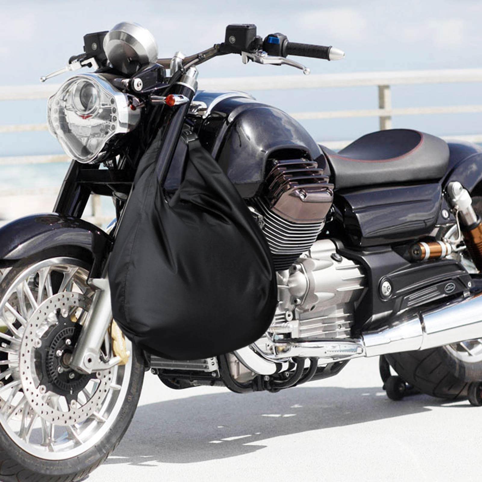 Sac de rangement étanche pour casque de moto, sac de rangement verrouillable en tissu Oxford pour l'extérieur, Noir , Refer to