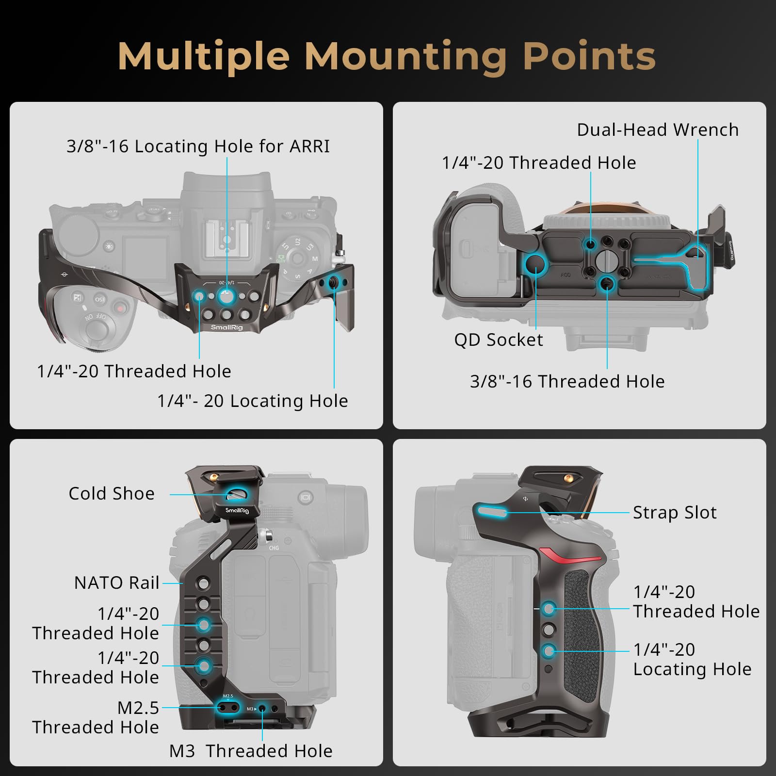 SmallRig "Night Eagle" Z6III Camera Cage for Nikon Z6 III, Aluminum Alloy Full Cage - Image 3