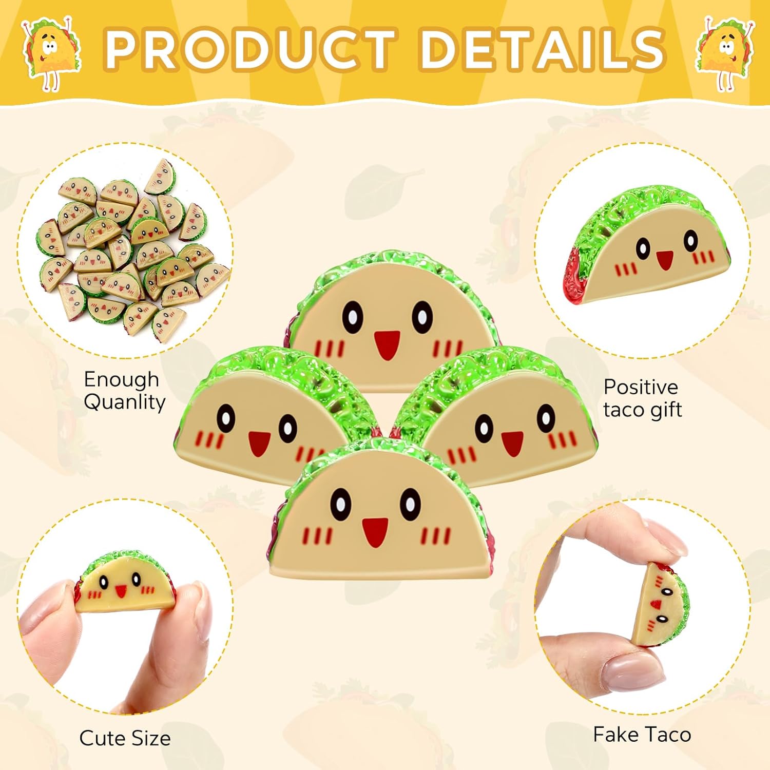 Huwena 100 Employee Appreciation Gifts Emotional Positive Resin Support Bulk Funny Social Worker Gifts for Team Staff Nurse Teacher Rewards (Taco)