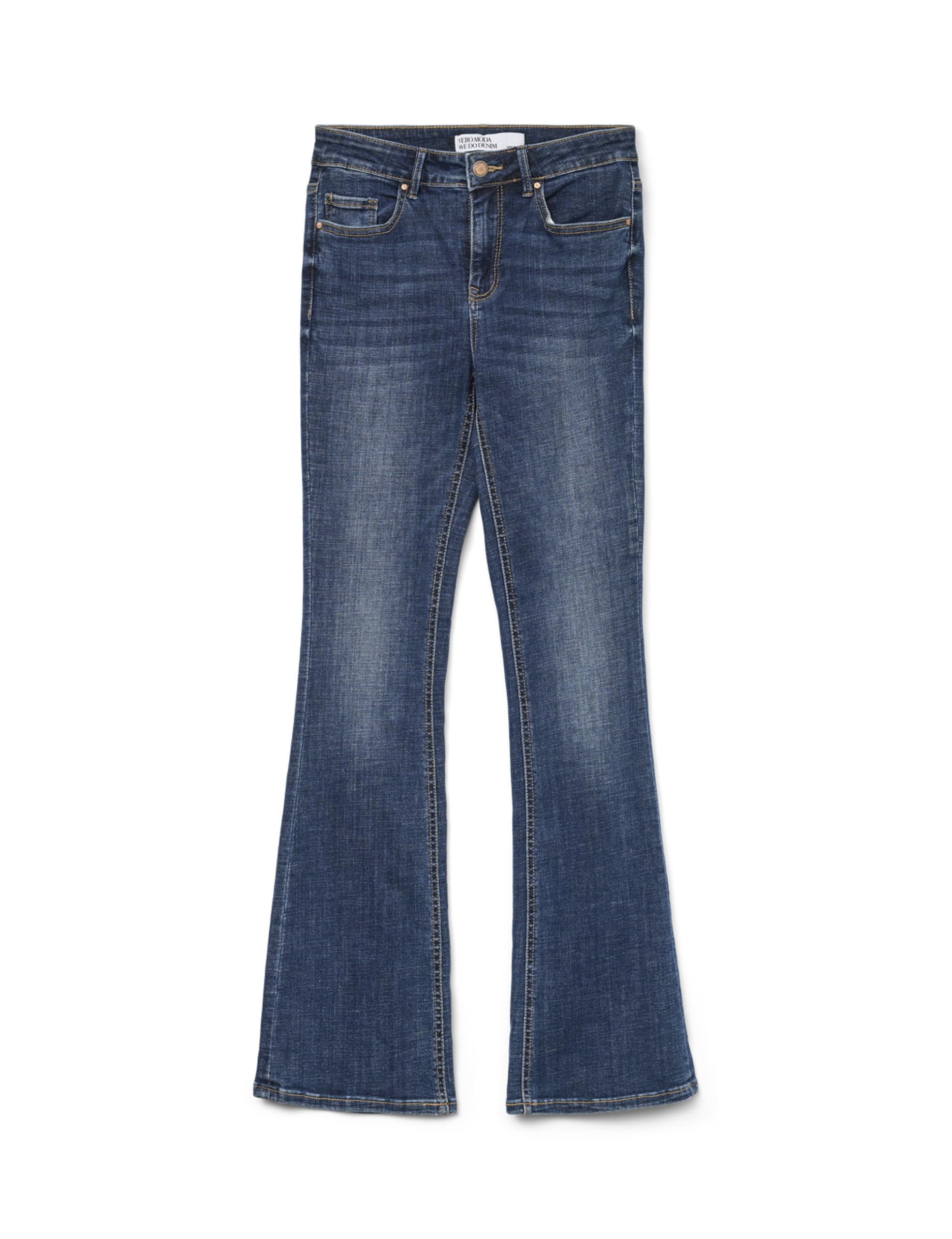 VERO MODA Women's Jeans, Dark Denim Blue, M / 32L